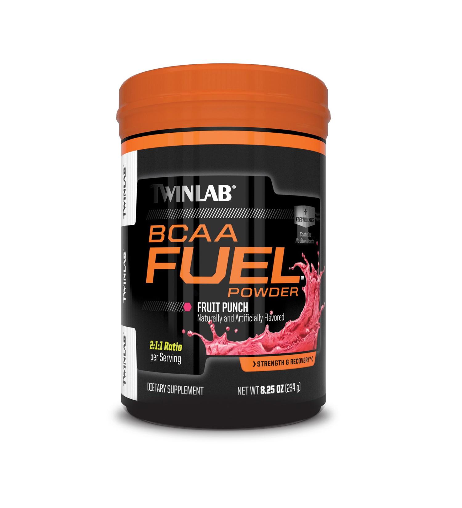 Buy Twinlab BCAA Fuel Fruit Punch Powder - 234g | Amino Acid Supplement for Muscle Recovery & Growth - International Shipping Available - Buy Online on GoSupps.com
