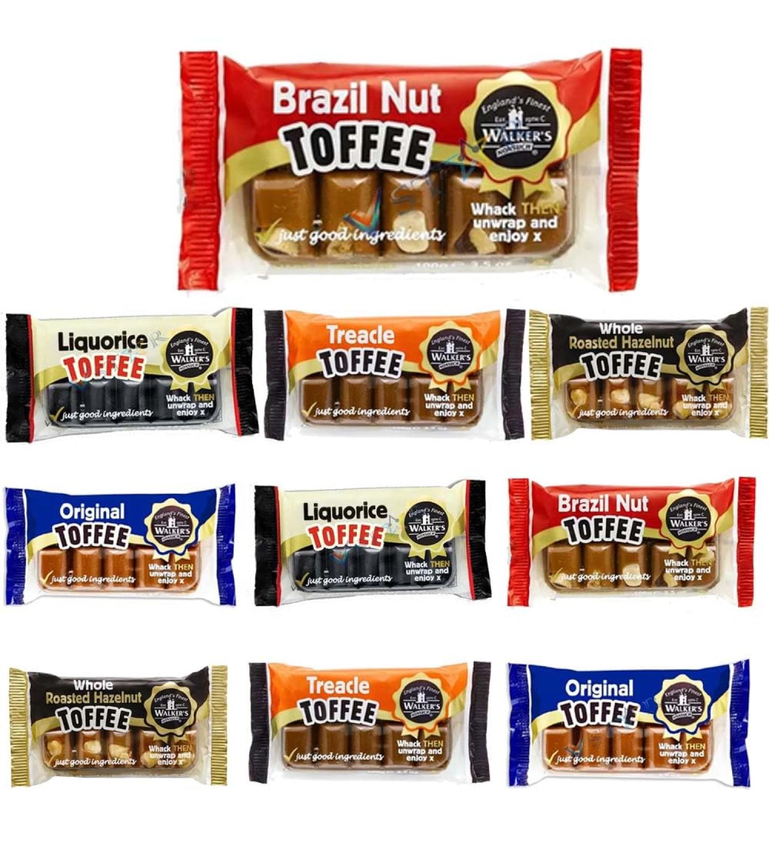Walkers Nonsuch Toffee Bar Selection 100g - Deliciously Creamy Toffee Bars (10 Random Mixed) Random Mixed 10