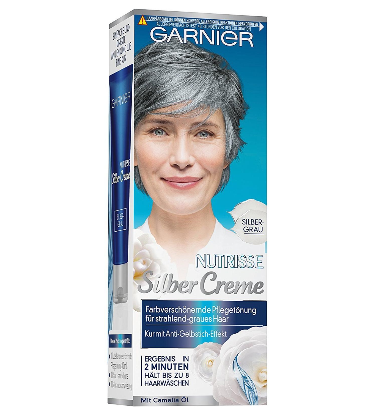 Garnier Nutrisse Silver Cream Care Tint Grey Silver-Gray 1 Piece Grey 80 ml (1 Pack)