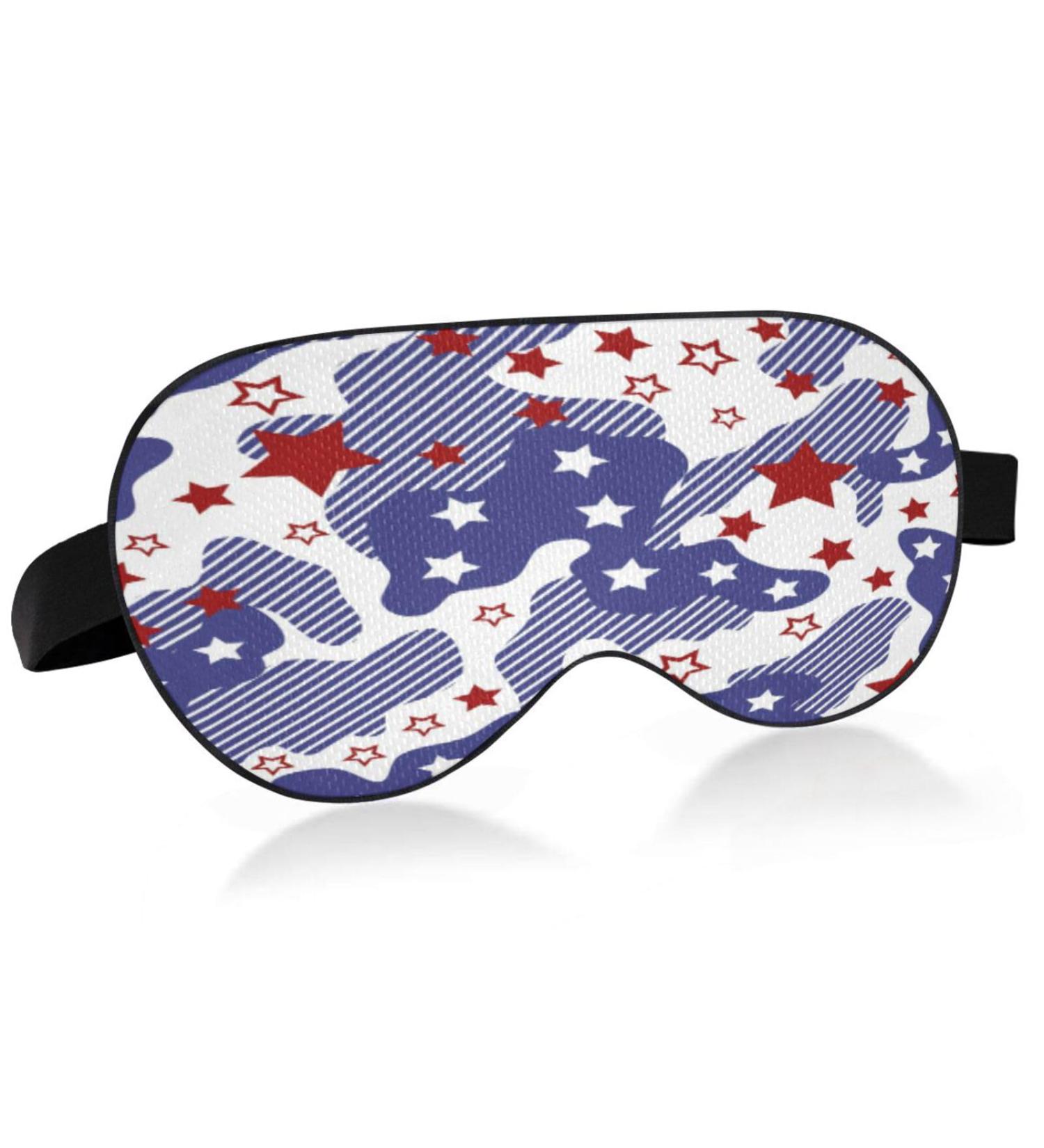 Buy Sleep Mask Light Blocking Red & Blue Stars - Soft Adjustable Eye Cover for Men & Women | Perfect for Sleep Travel & Naps - Buy Online on GoSupps.com