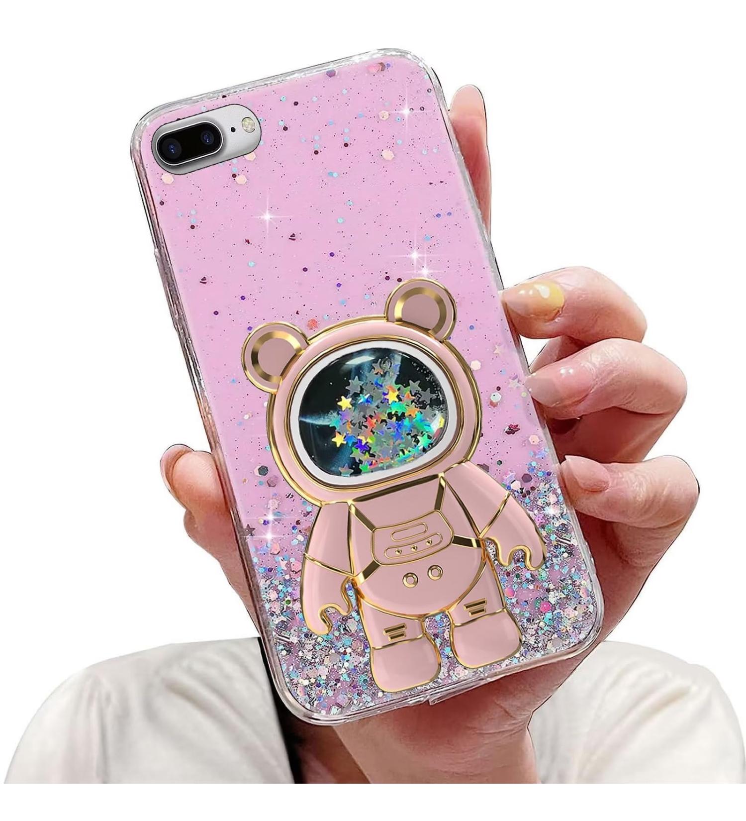Tivenfezk Nadoli iPhone 7/8 Plus Case - Glitter Astronaut Stand Soft Silicone Unique Caricature Design - International Shipping Available - Buy Online on GoSupps.com