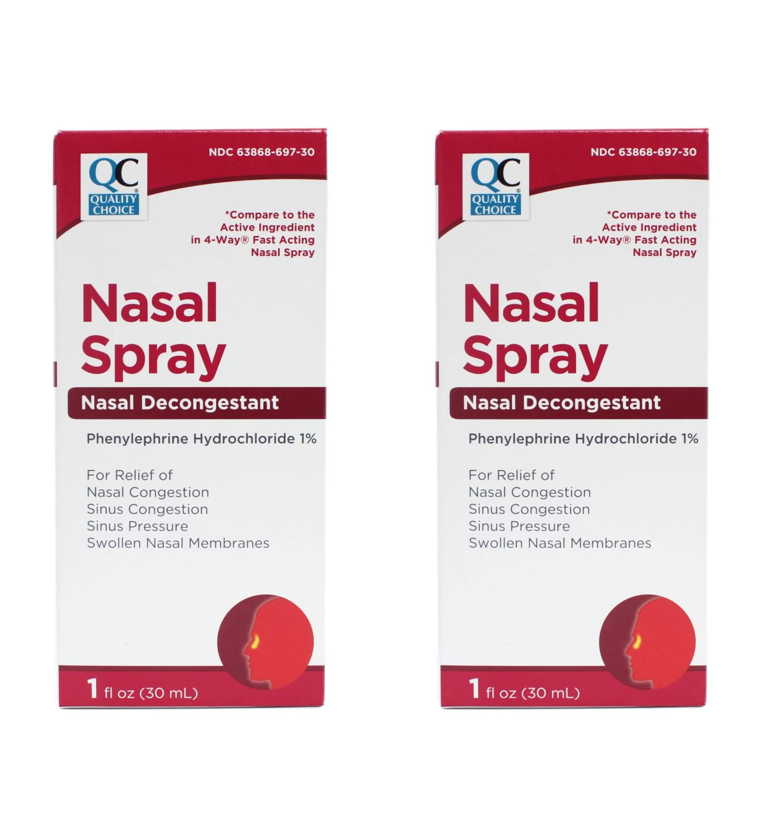 Quality Choice Nasal Decongestant Spray 1 OZ (2 Pack) - Fast-Acting Relief - Buy Online on GoSupps.com