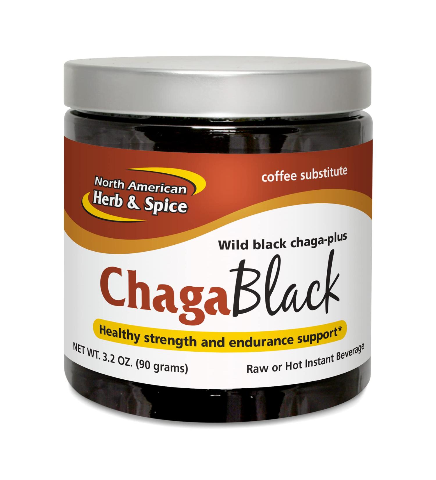 NORTH AMERICAN HERB & SPICE ChagaBlack Tea - 3.2 oz. - Chaga Wild Mushroom Herbal Tea Coffee Substitute - Adaptogen Adrenal Support Endurance & Stamina - Non-GMO - 45 Total Servings - Buy Online on GoSupps.com