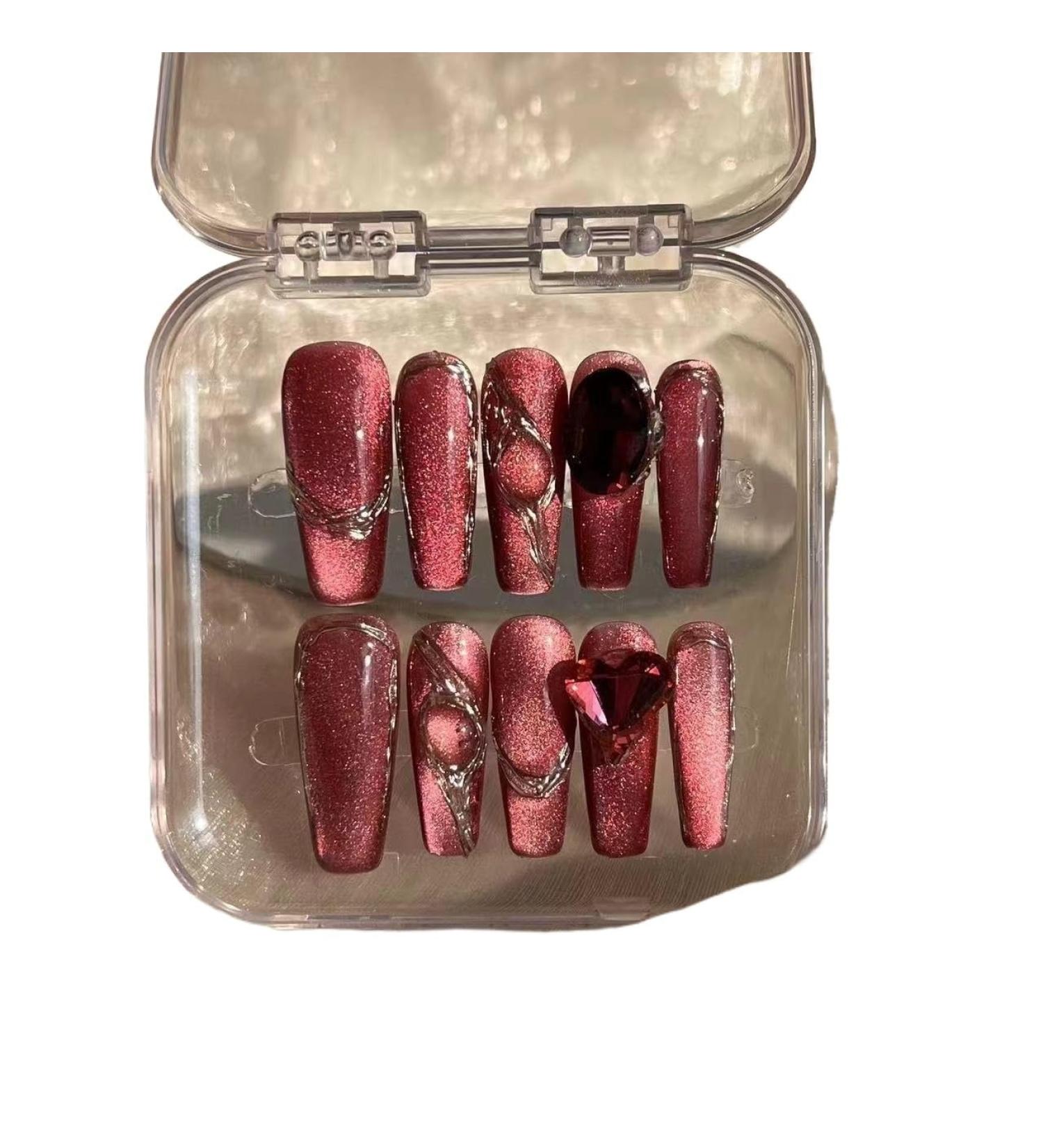 Temperament-enhancing manicure white and red cat's eyes hand-worn armor explosions.(XS) - Buy Online on GoSupps.com