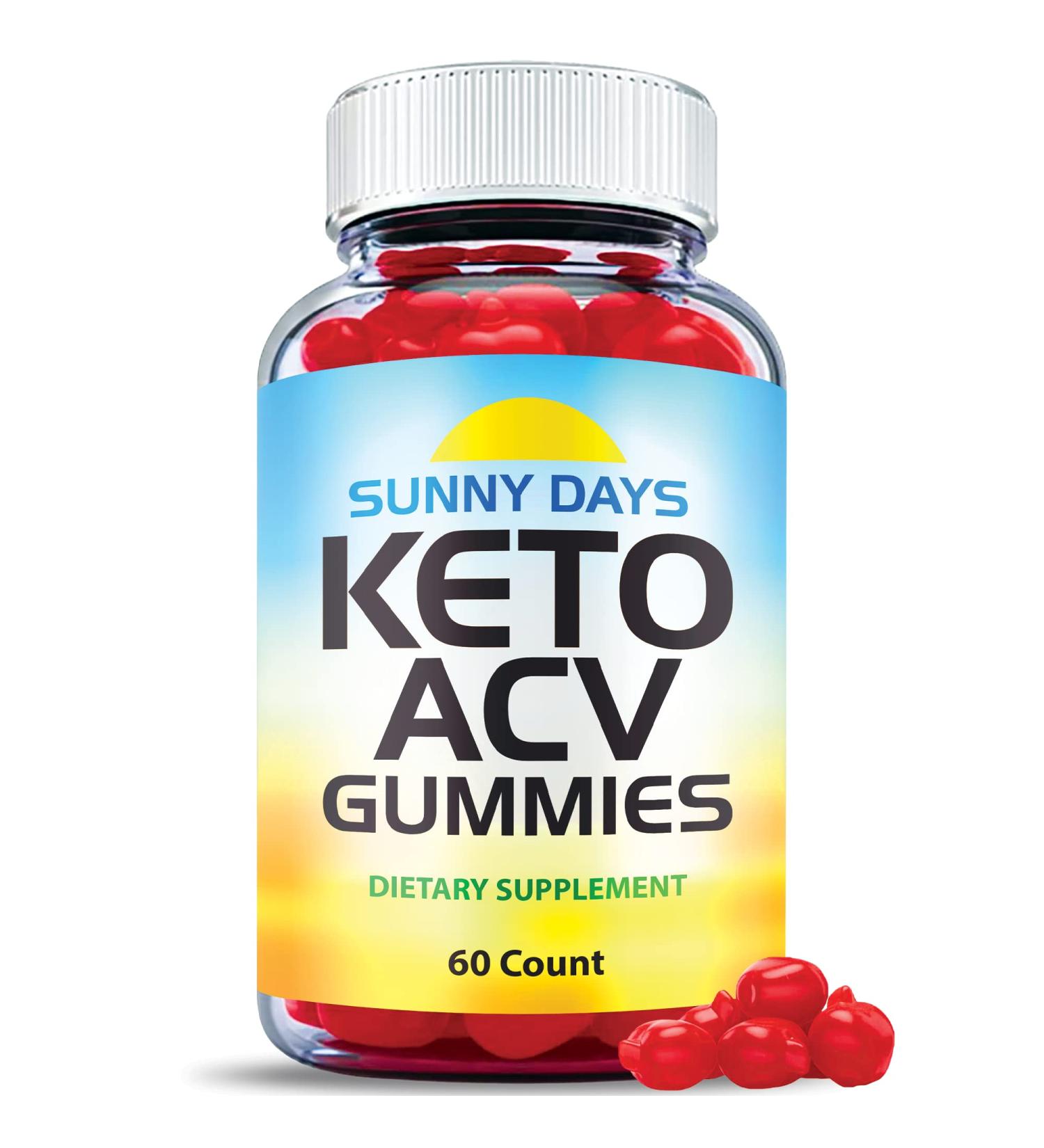 Sunny Days Keto ACV Gummies - Vegan Non GMO Formula with Apple Cider Vinegar - 60 Gummies - Buy Online on GoSupps.com