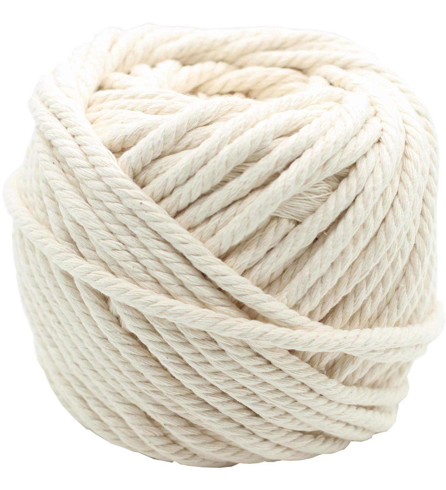 164ft Natural Cotton Rope Cord 1/4 inch Thick | DIY Rope Craft 6mm X 50m | Ideal for Rope Wrapped Jars, Vases, Buckets, Lamps, Coasters | Eco-Friendly Crafting Supplies - Buy Online on GoSupps.com