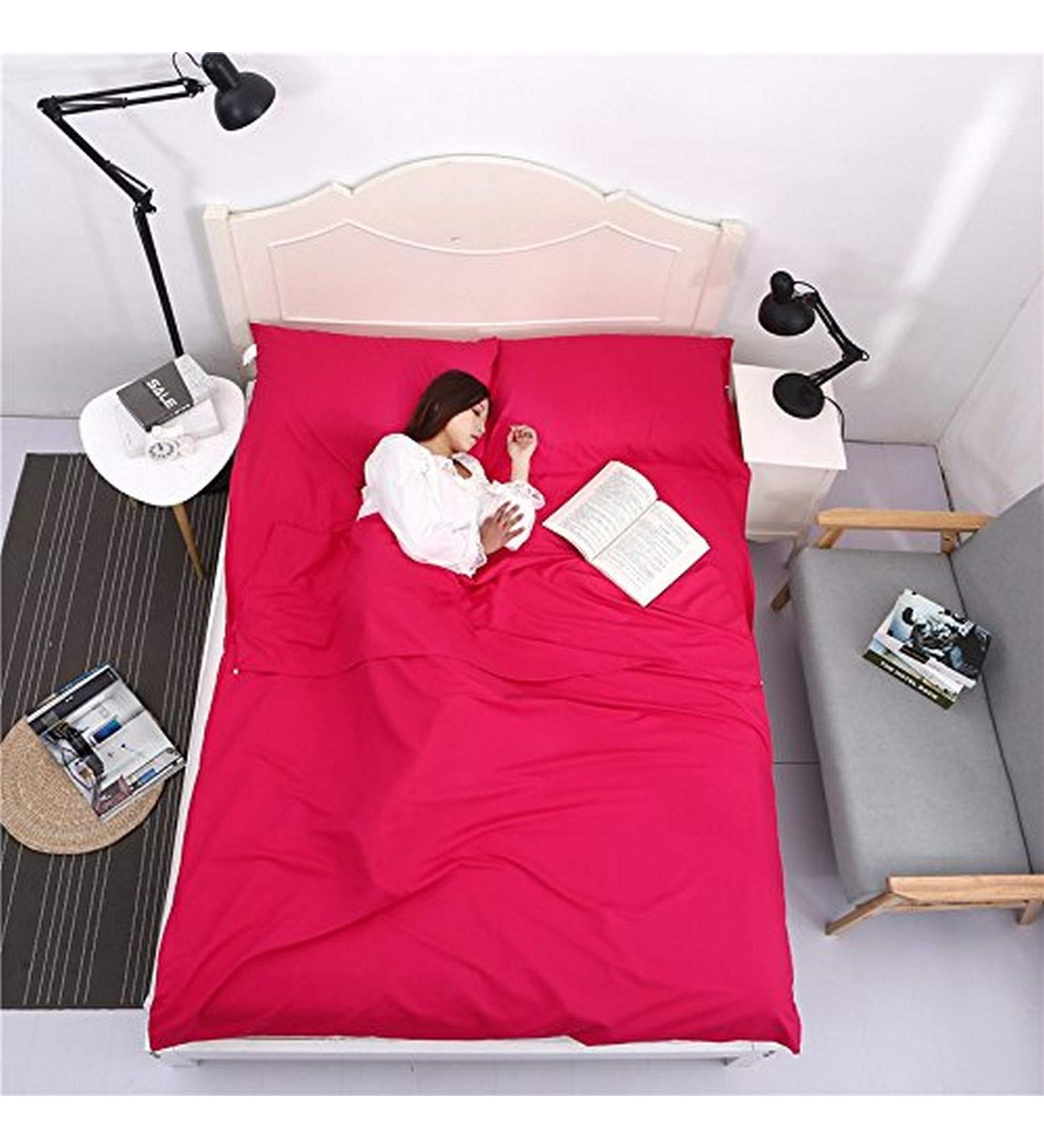 AINAAN Sleeping Bag Liner 70.9x82.7 inch Red - 2019 Edition | Lightweight & Compact - Buy Online on GoSupps.com