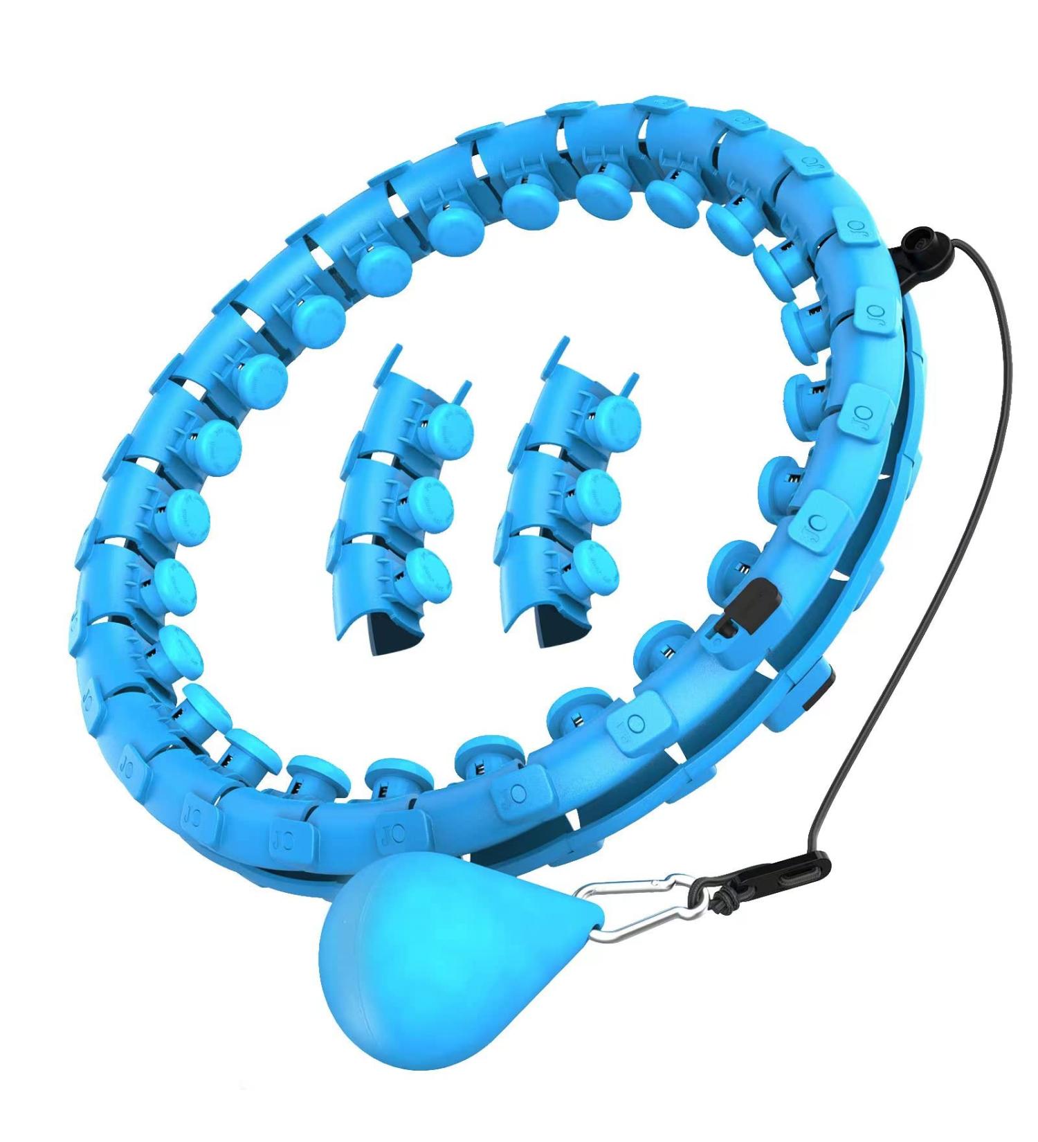 Dumoyi Smart Weighted Fit Hoop for Adults Weight Loss | 24 Detachable Knots | 2 in 1 Ab Fitness Massage | Blue | Great for Beginners - Buy Online on GoSupps.com