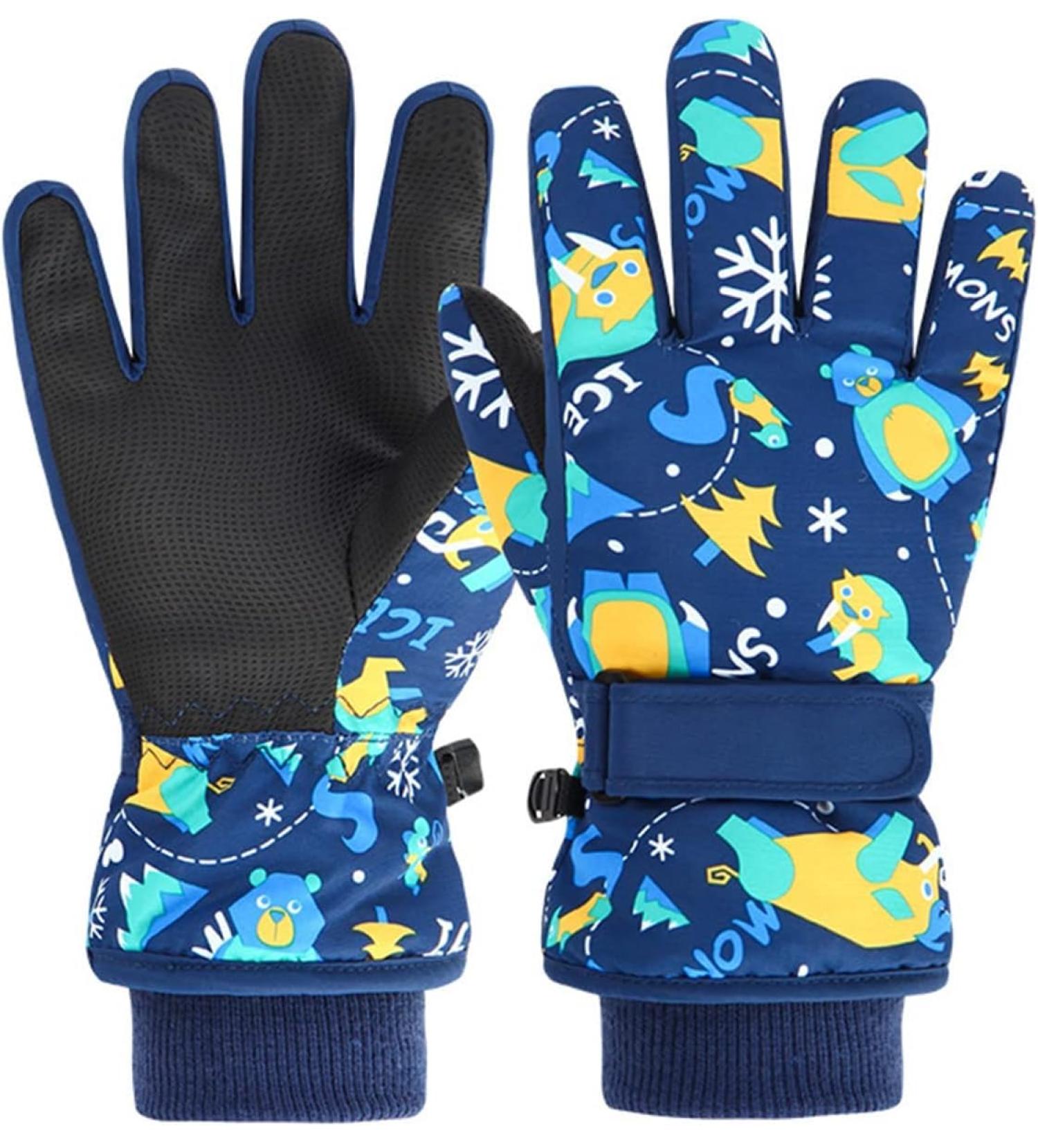 Chanurae Children's Winter Cycling Gloves - Waterproof Ski Gloves for Kids Aged 4-9 | Windproof Thermo Gloves for Skiing & Cycling - Violet - Buy Online on GoSupps.com