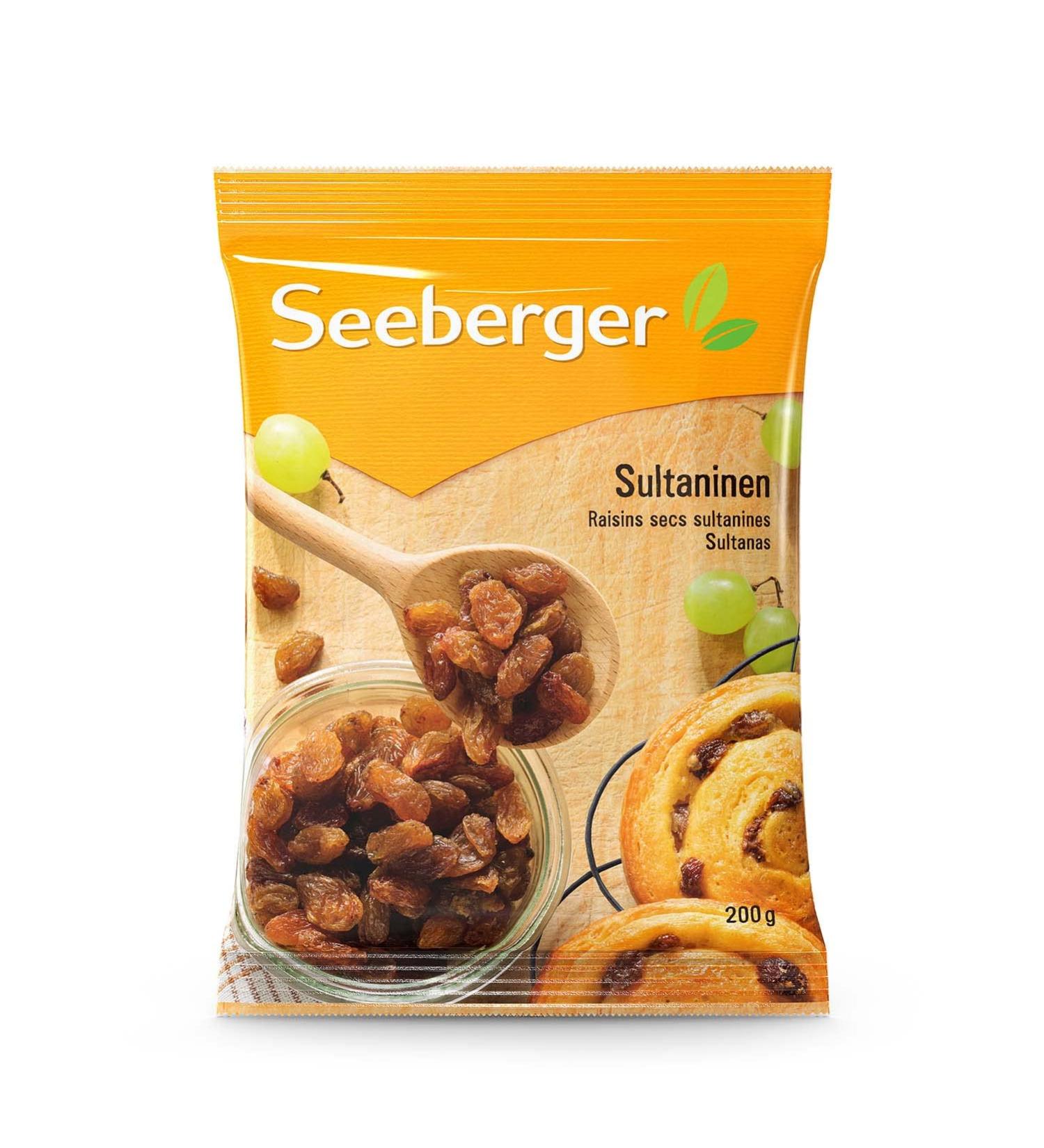 Seeberger Sultana Raisins: Sweet and fruity light sultana raisins from T rkiye - as an ingredient snack po - Buy Online on GoSupps.com