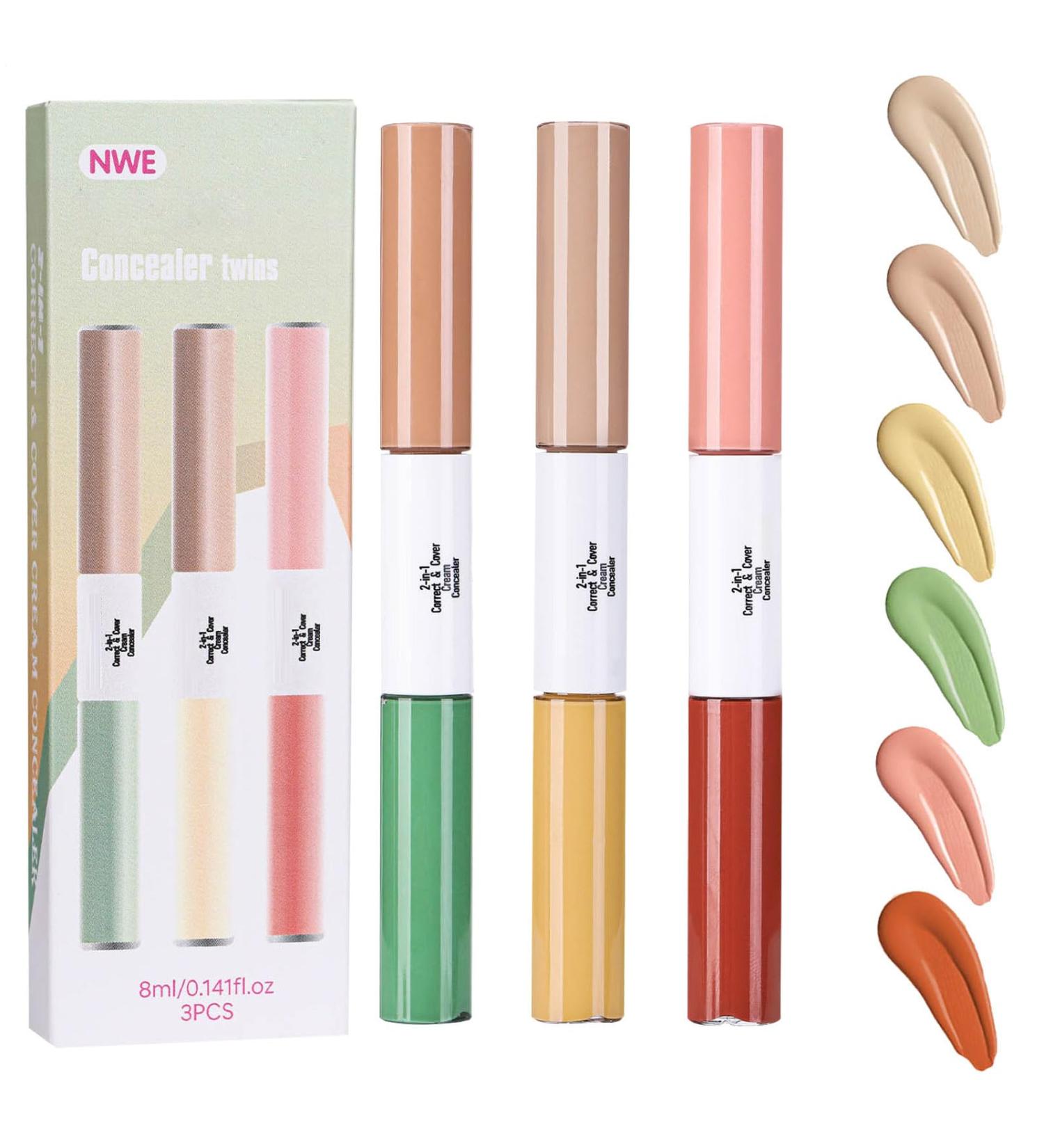 Correcteur Maquillage | Correcteur Liquide Couverture Int grale - 3 Pi ces Cosm tiques R sistants la Transpiration Solution de Contourage pour Voyage Mariage Photographie Rendez-vous - Buy Online on GoSupps.com