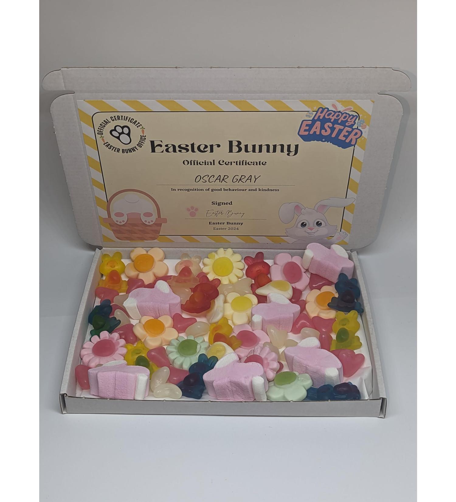 Personalised Easter bunny certificate sweet box Personalised Easter sweet Box Easter pick n mix box Kids easter gift|Easter bunny gift | Easter sweets - Buy Online on GoSupps.com