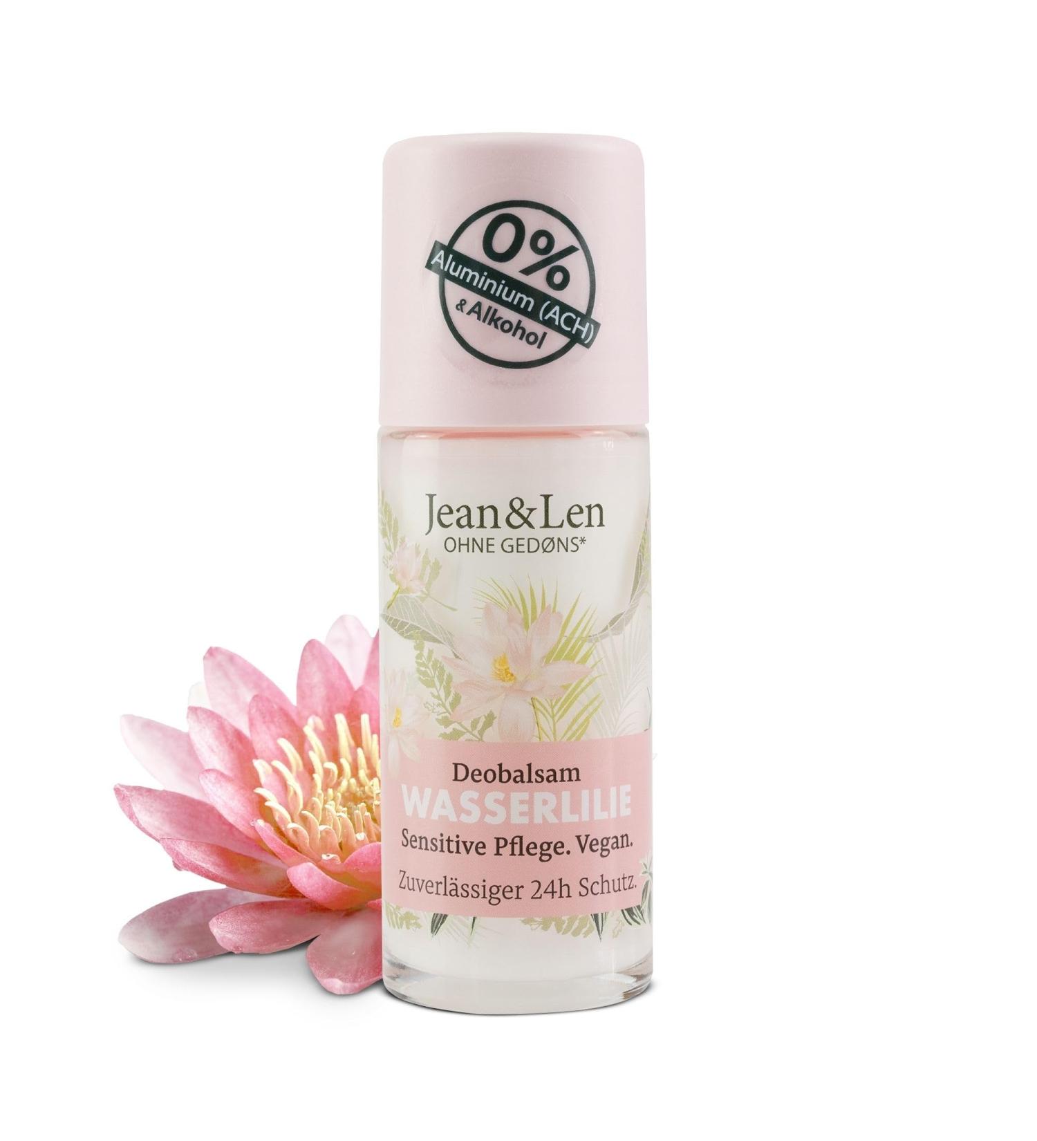  Jean & Len Jean & Len Water Lily Deodorant Balm - Naturally Offers Deodorant Protection for up to 24 Hours - Sensitive Care - Ideal Even After Shaving - Aluminium and Alcohol-Free Deodorant - Vegan - 50ml - Buy Online on GoSupps.com
