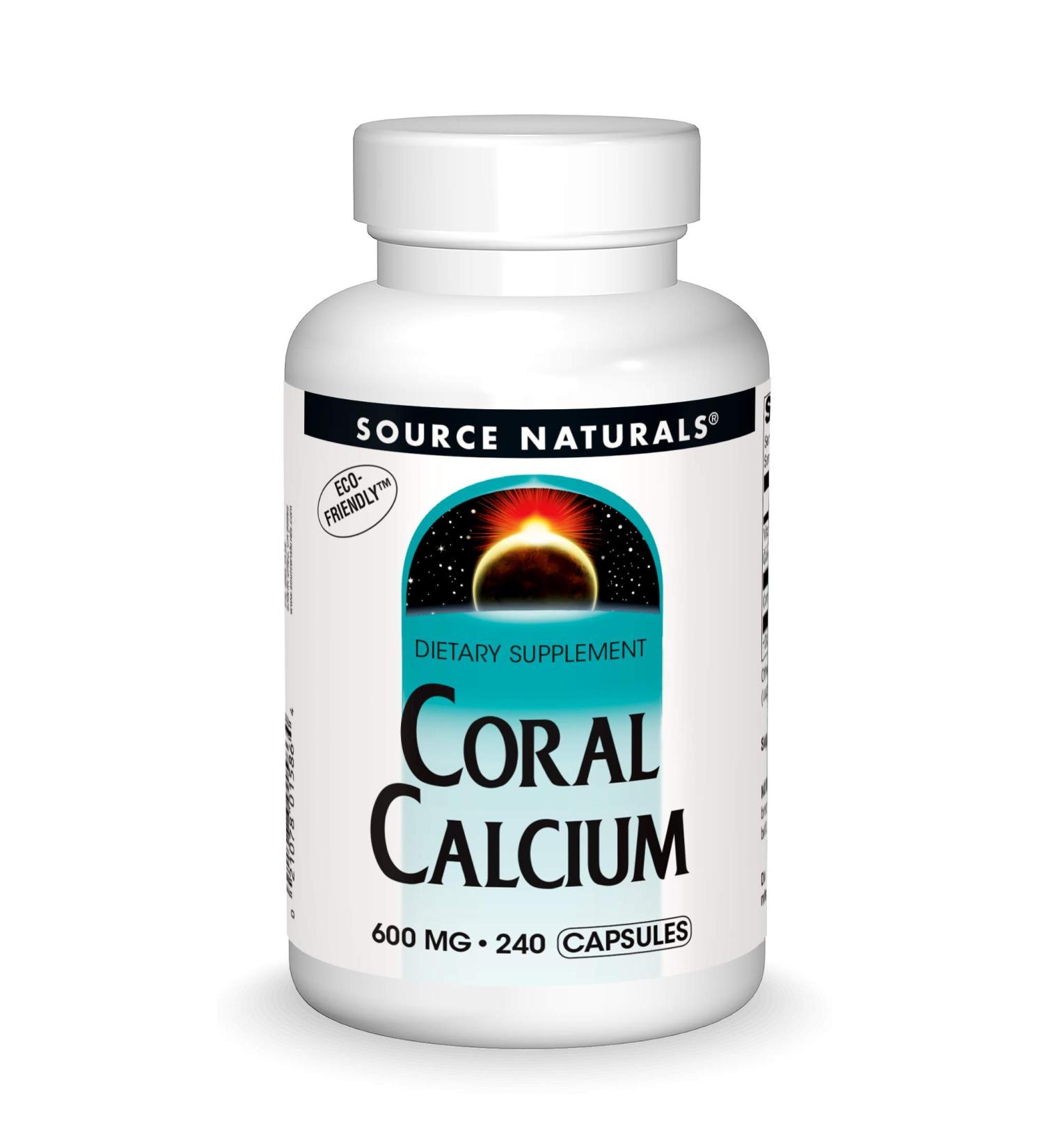 Source Naturals Coral Calcium 600mg 240 Capsules - 240 Count Pack | High-Quality Supplement for Bone Health - Buy Online on GoSupps.com