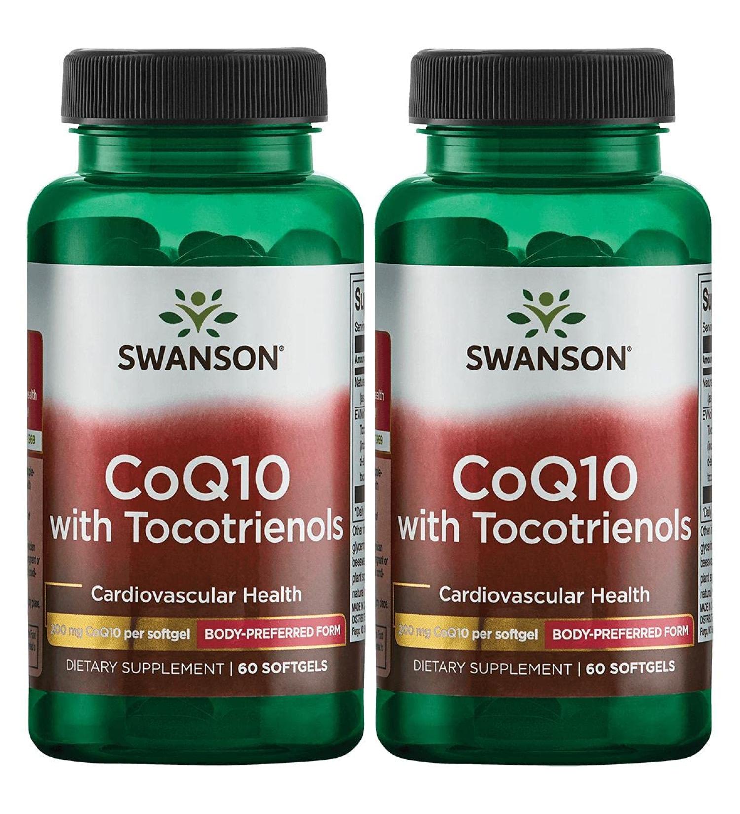Swanson CoQ10 with Tocotrienols 200 mg - 60 Softgels (2 Pack) | Premium Heart Health Supplement - Buy Internationally - Buy Online on GoSupps.com
