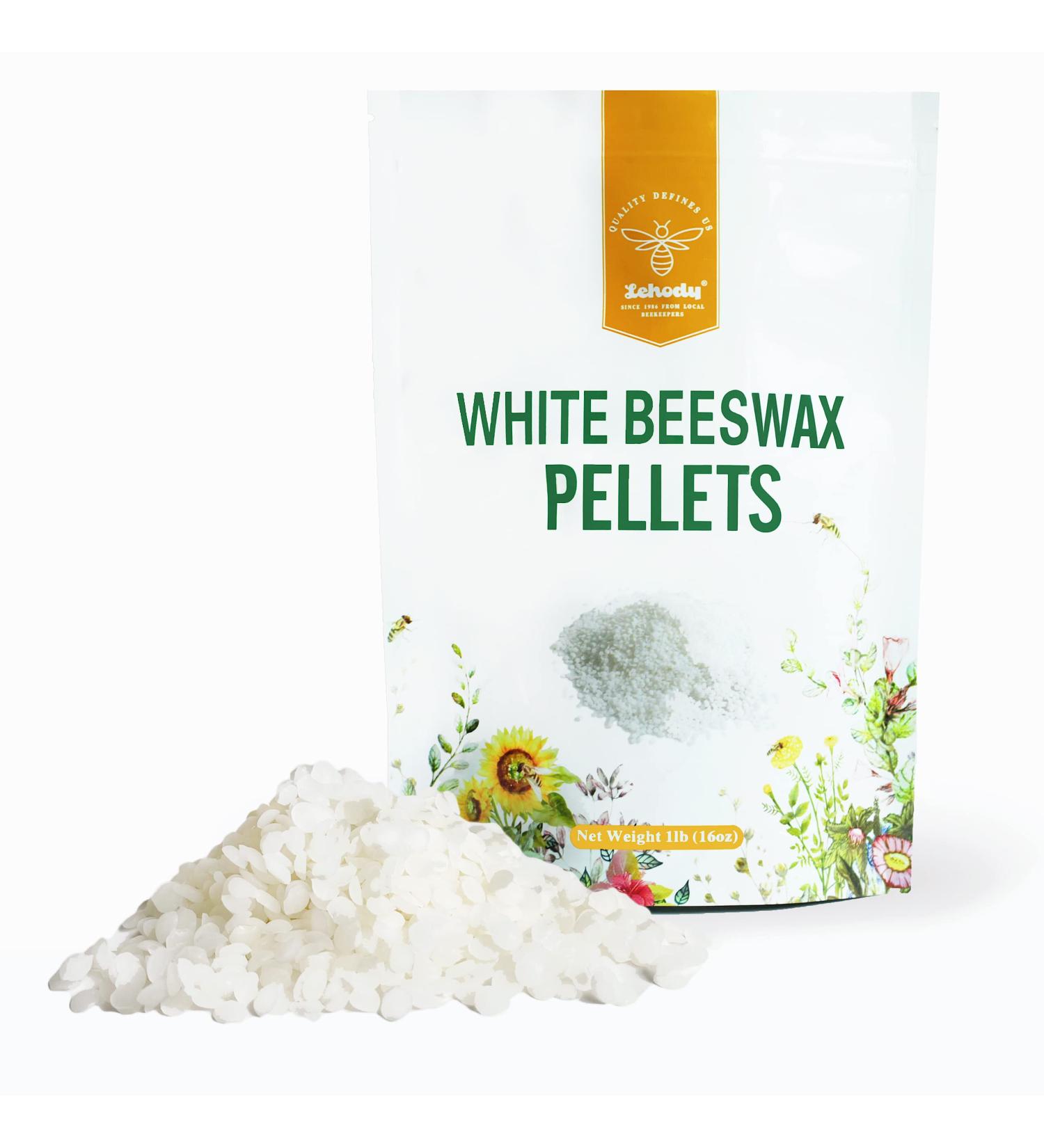 Lehody Natural White Beeswax Pellets 1lb - Cosmetic Grade, Triple Filtered for Skincare, Hand Cream, Lotion, Lip Balms, & Candle Making - Buy Online on GoSupps.com