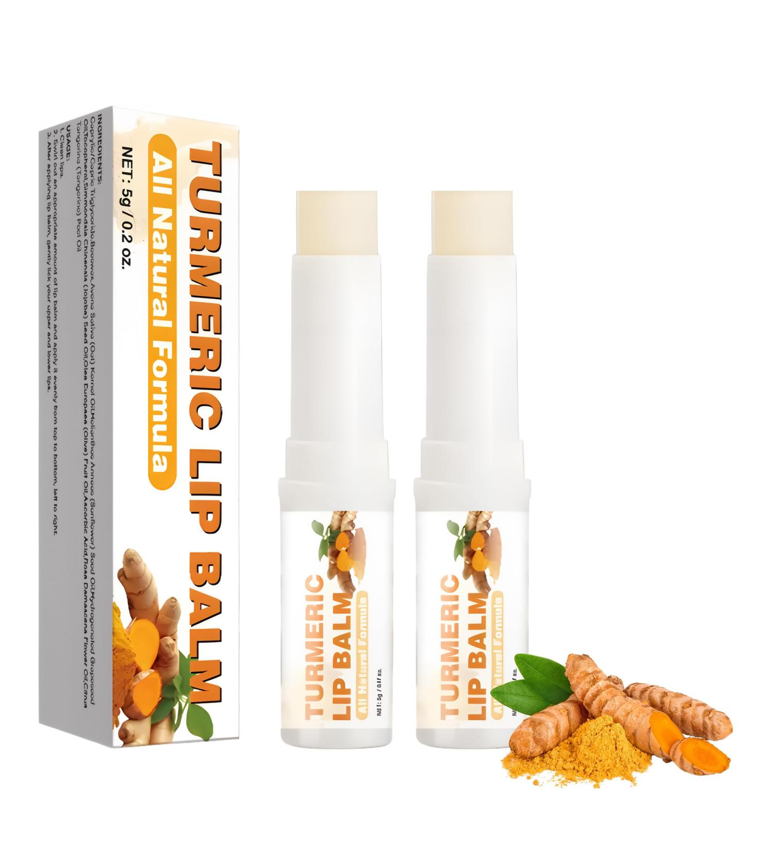 2PCS Turmeric Lip Balm for Dark Lips Lip Balm for Dark Lips Dark Lips Treatment for Smokers Brightening for Dark Lips Long-Lasting Moisturizer for Dry Cracked and Dull Lips - Buy Online on GoSupps.com