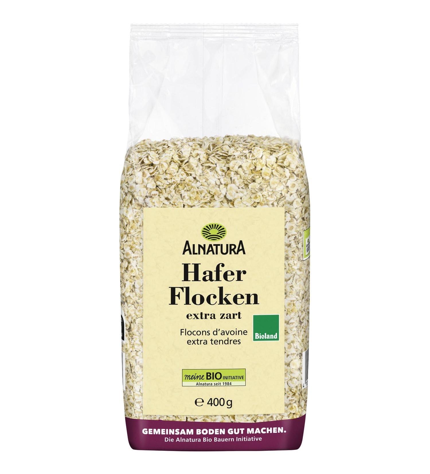 ALNATURA Flocons d'Avoine Extra Tendres Texture Douce pour un Petit-D jeuner Savoureux (400g) - Le Lot De 4