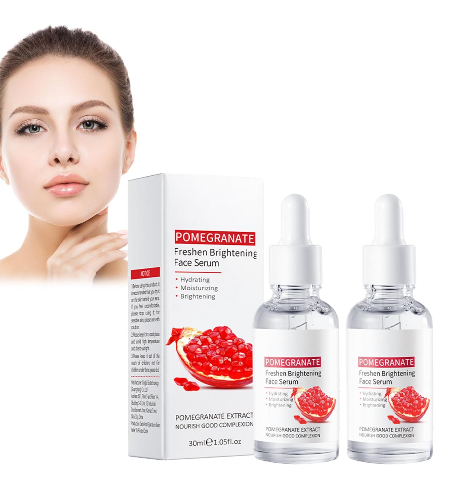 2 pieces pomegranate serum moisturizing serum brightens the face and provides it with moisture improves dullness 2 pieces x 30 ml serum - Buy Online on GoSupps.com