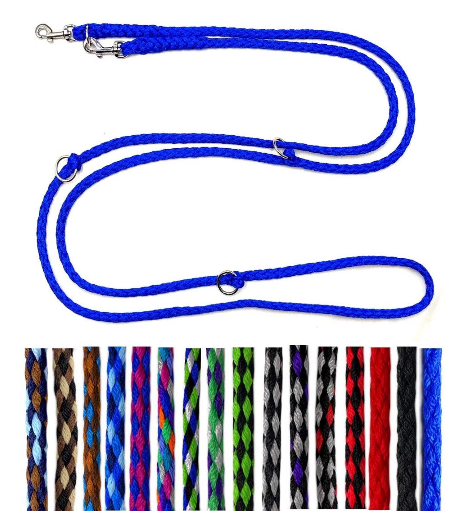 Dog linen small dogs up to 15 kg / double brick 4-way adjustable 2.40m / 2.80m / 3.50m Fahrleine very light & robust (3.50m 4-speed adjustable blue) 3.50 m 4 times adjustable blue