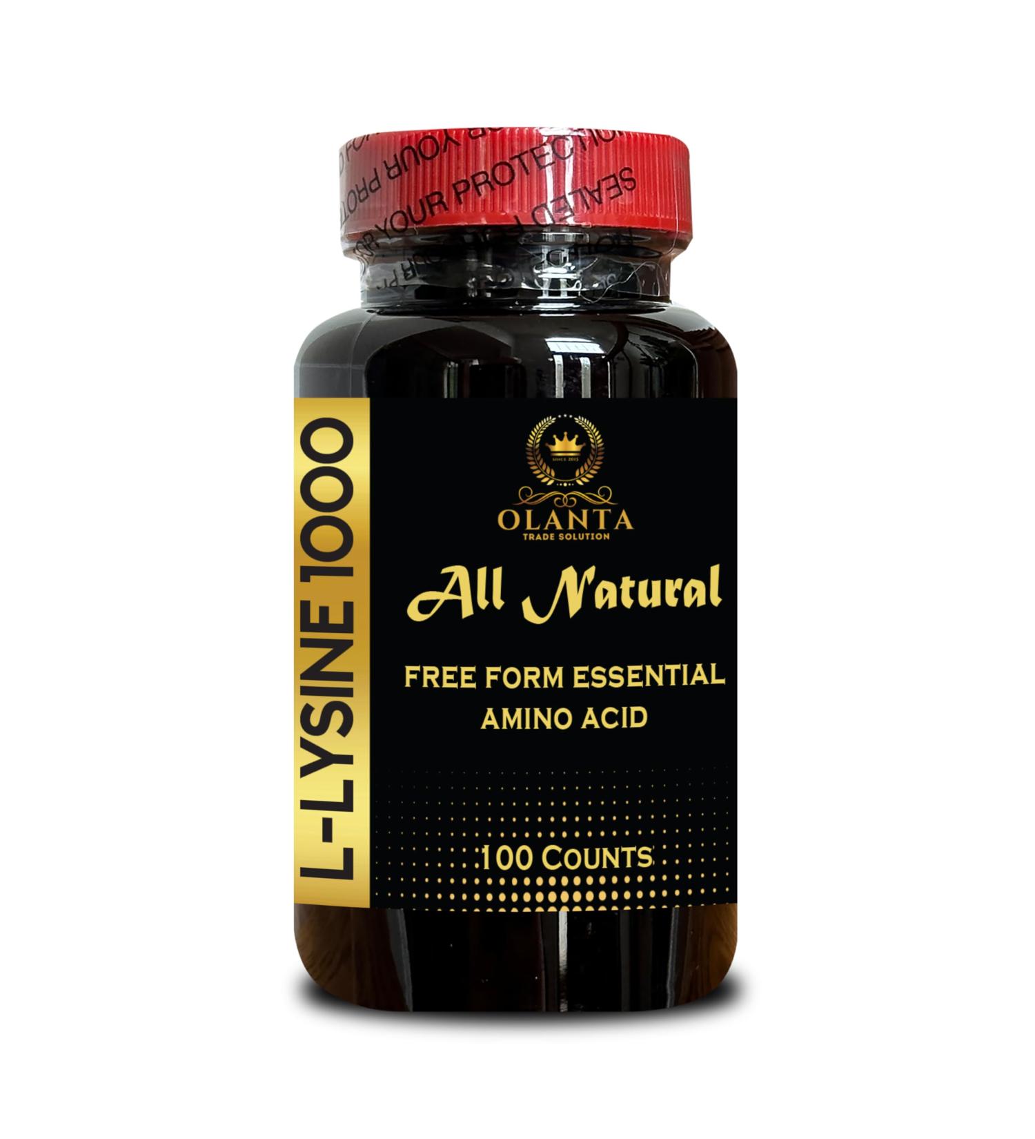 L-LYSINE 1000 mg Free Form Amino Acid Essential - 1000 Milligrams Essential Amino Acid Support for Immune Health & Collagen Formation Amino Acids Supplement L-Lysine - 1 Bottle 100 Counts - Buy Online on GoSupps.com