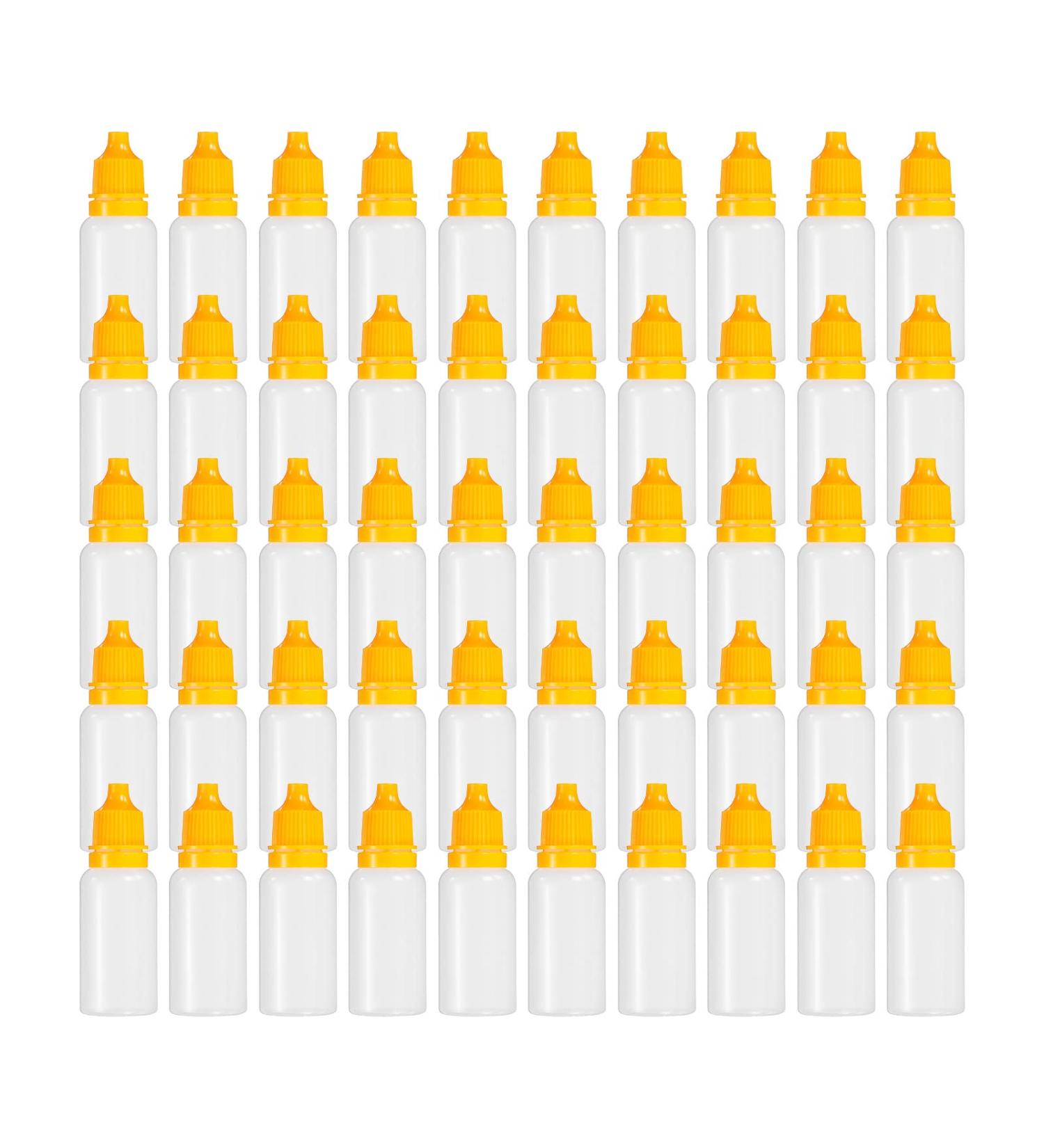PATIKIL 50 Packs 15ml Squeezable Dropper Bottles - Yellow Liquid Vials with PP Caps for Easy Dispensing - Buy Online on GoSupps.com