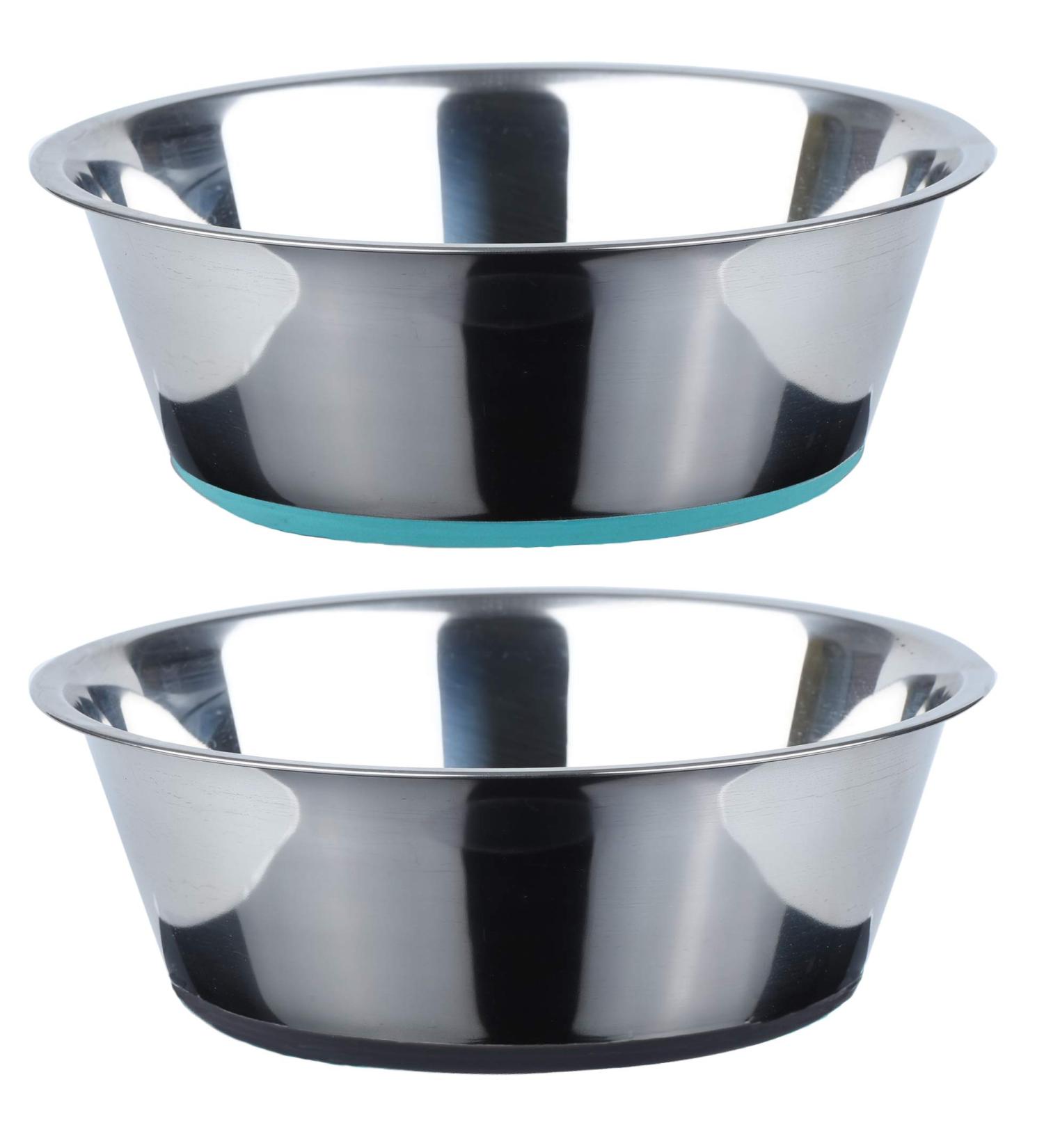 PEGGY11 Stainless Steel Dog Bowls Nonslip Food Grade Dishwasher Safe Easy to Clean - 1.44L 2 Pack stainless steel dog bowls 1.44 l (Pack of 2) - Buy Online on GoSupps.com