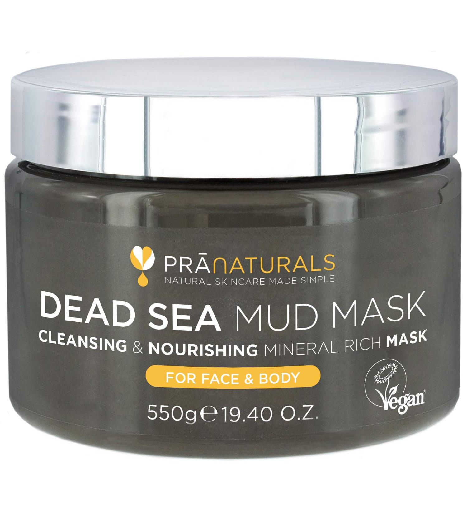 PraNaturals Dead Sea Mud Mask 550g - Organic & Vegan, Cruelty-Free Cosmetic for Hydrating, Detoxifying, and Anti-Ageing - Suitable for All Skin Types - Buy Online on GoSupps.com
