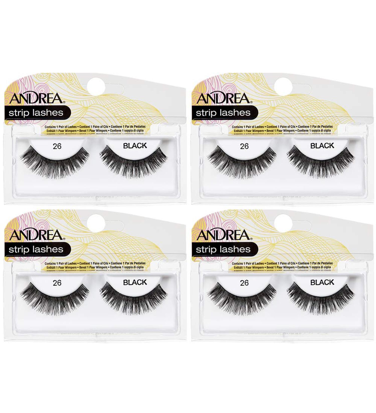 Buy Andrea False Lashes Style 26 - Black | 4 Pairs - Best Quality & Free International Shipping - Buy Online on GoSupps.com