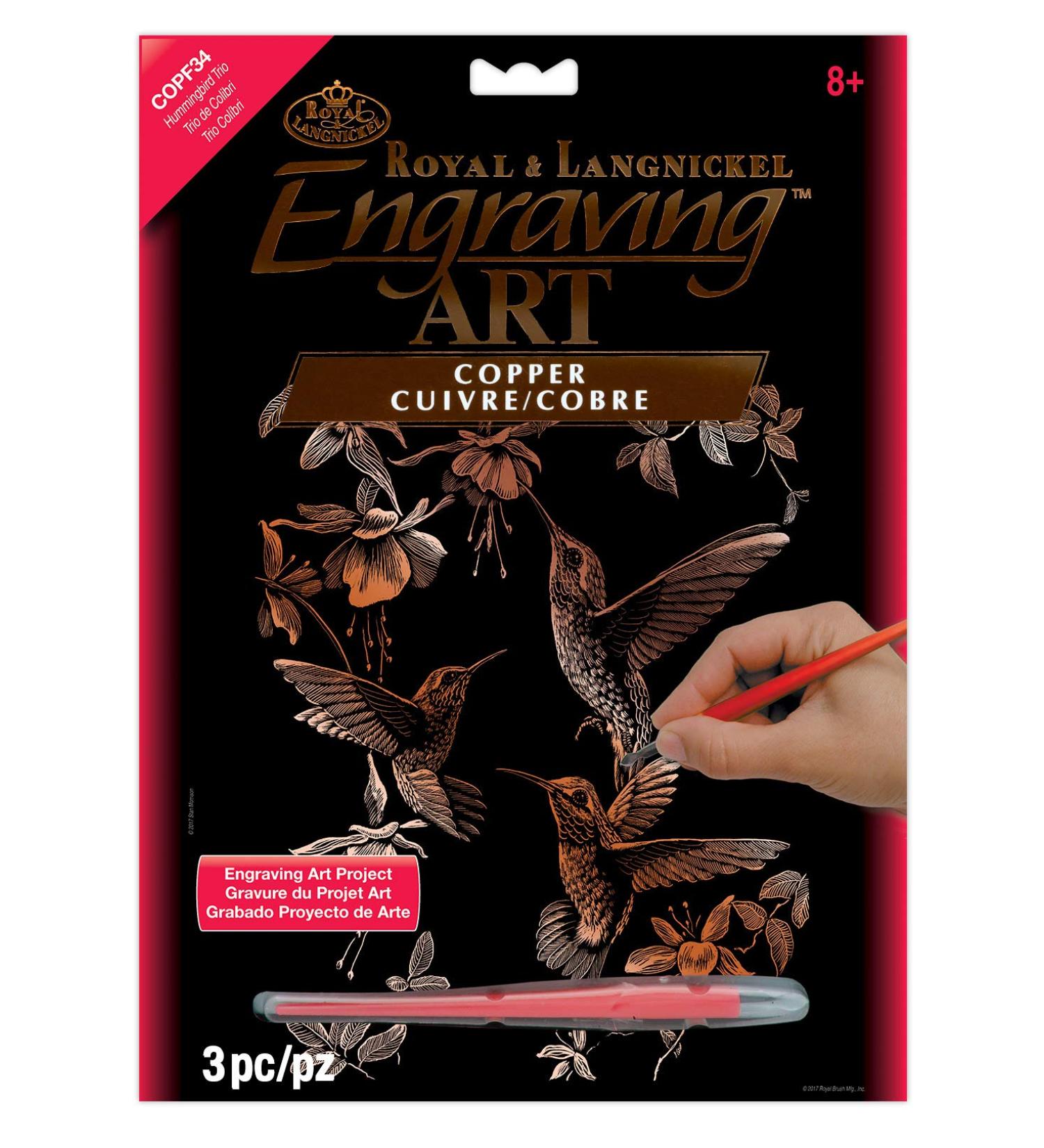 Royal Brush Manufacturing FOIL ENGRAVING ART HUMMINGBRD, us:one size, Hummingbird Trio