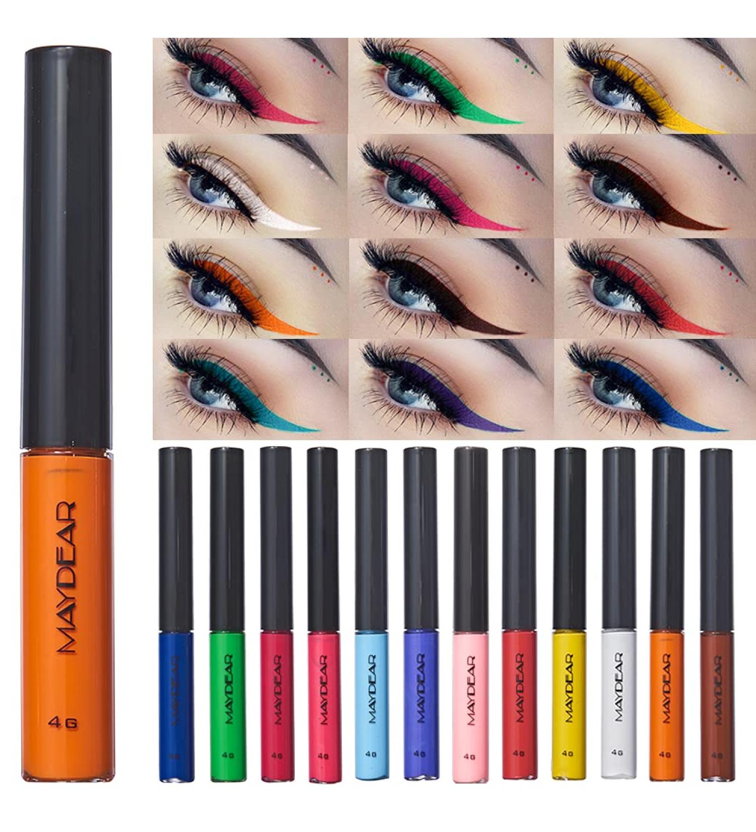 Maydear 12-Piece Matte Liquid Eyeliner Set - Waterproof & Highly Pigmented - Buy Online on GoSupps.com