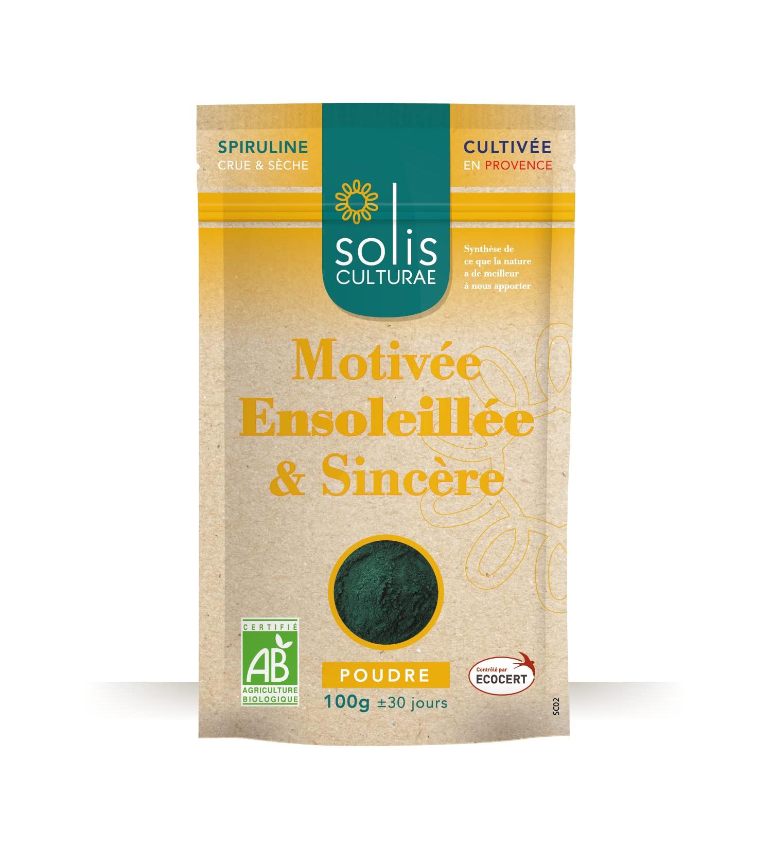 Organic spirulina AB French / 1 sachet 100 g powder / 30 days of cure/Strengthens immunity/Rich in iron/Powerful antioxidant/Boosts the body. Company SOLIS CULTURAE - Buy Online on GoSupps.com