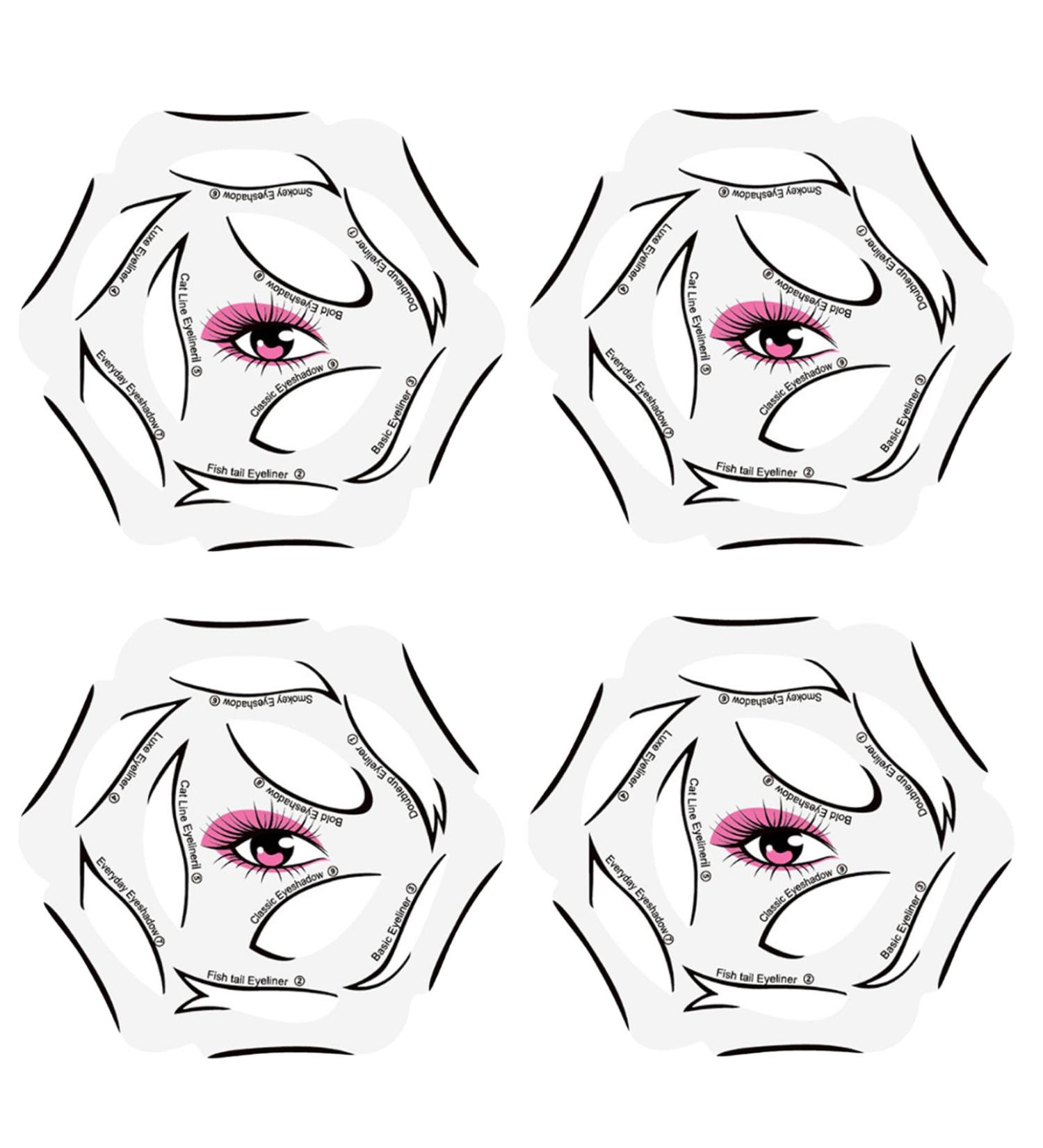 Eyeliner Stencil 4 Sheets 10 Models Each Eyeshadow Stencils 6 in1 Reusable Cat Eyeliner Stickers with Perfect Winged Tip for Beginner Professional Eye Makeup Tools Eyeliner Stencils - Buy Online on GoSupps.com