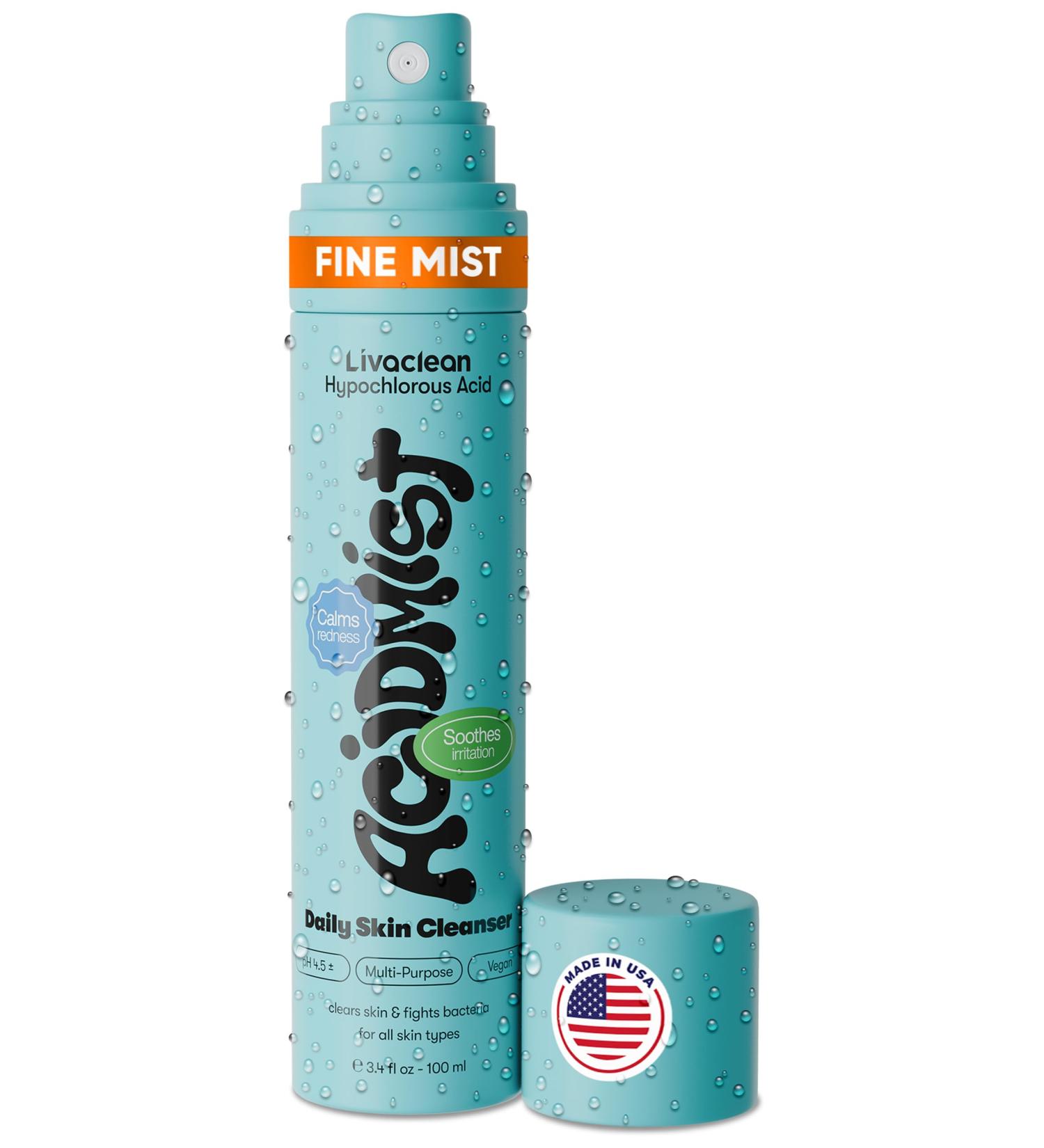 Hypochlorous Acid Spray for Face & Body - 3.4 fl oz 0.02% HOCL - Helps Reduce Redness and Breakouts - Travel Size Hypochlorous Spray - Multi-Purpose Topical Facial Skin Repair - pH-Balancing Toner 1 Count Hypochlorous Acid  - Buy Online on GoSupps.com