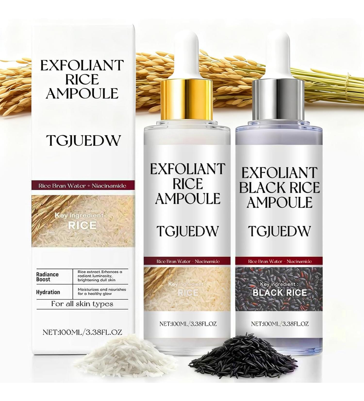 Peel Shot Glow Rice Ampoule Duo Black & White Rice Peeling Ampoule New Soft Rice Exfoliating Face and Body Black and White Rice Exfoliant for All Skin Types -2PCS | 3.38 Fl Oz Each. - Buy Online on GoSupps.com