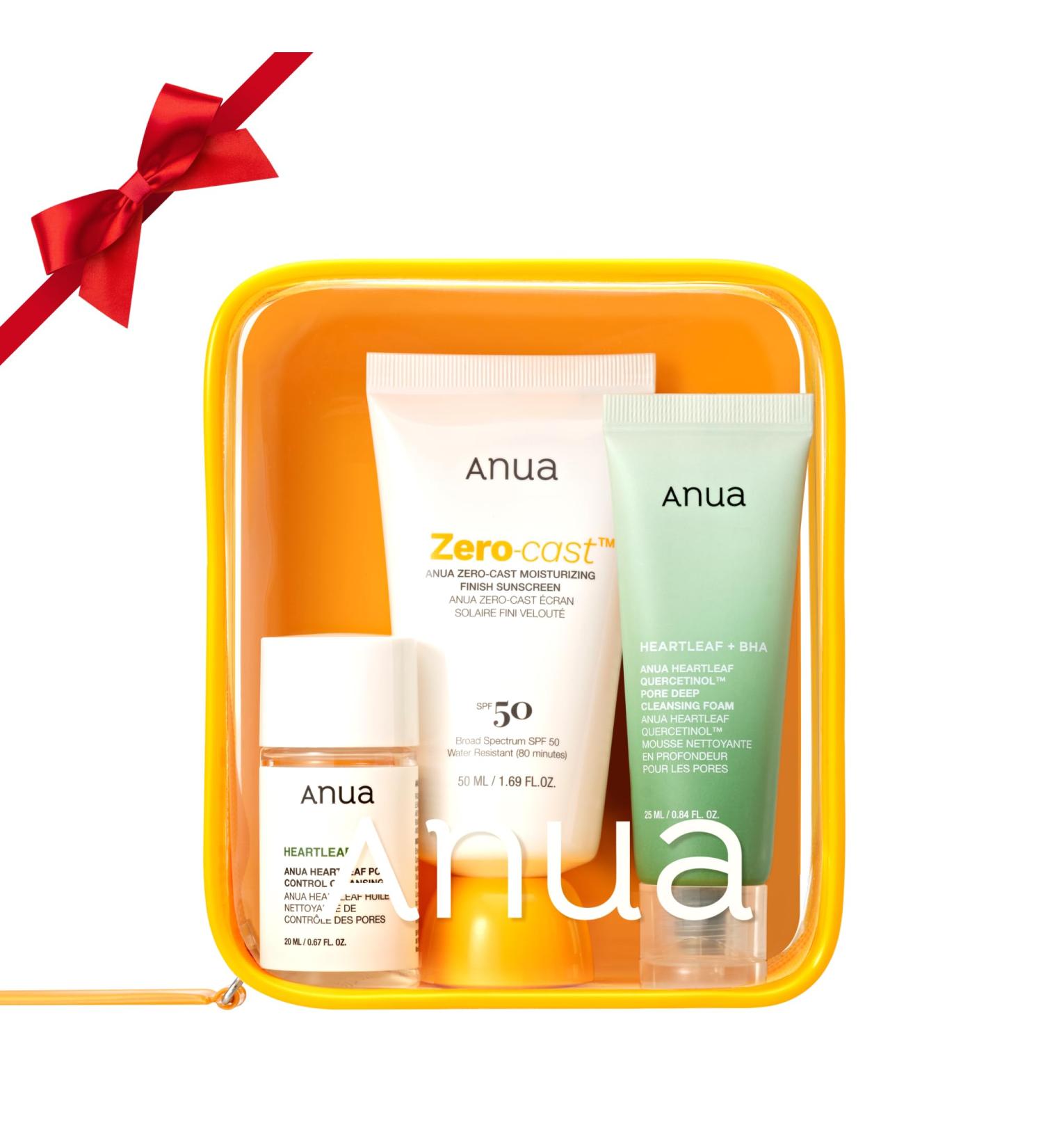 Anua Sun-Ready Travel Kit Zero-Cast Sunscreen & Cleansing oil & Face Wash. Korean Sunscreen with Mini Size Double Cleansing routine Korean Skincare Set - Buy Online on GoSupps.com