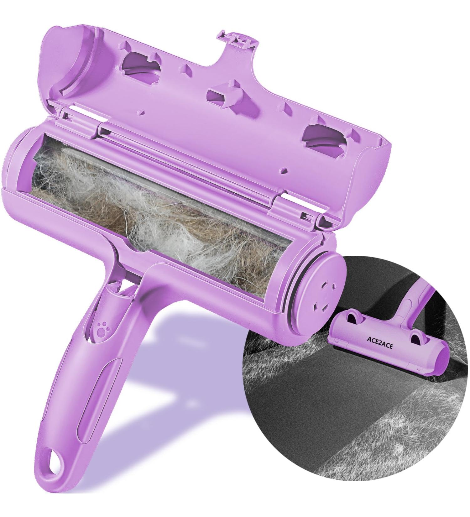 Ace2ace Animal Hair Remover | Reusable Lint Roller for Dog & Cat Hair | Perfect for Sofas Carpets & Pet Beds - Purple - Buy Online on GoSupps.com