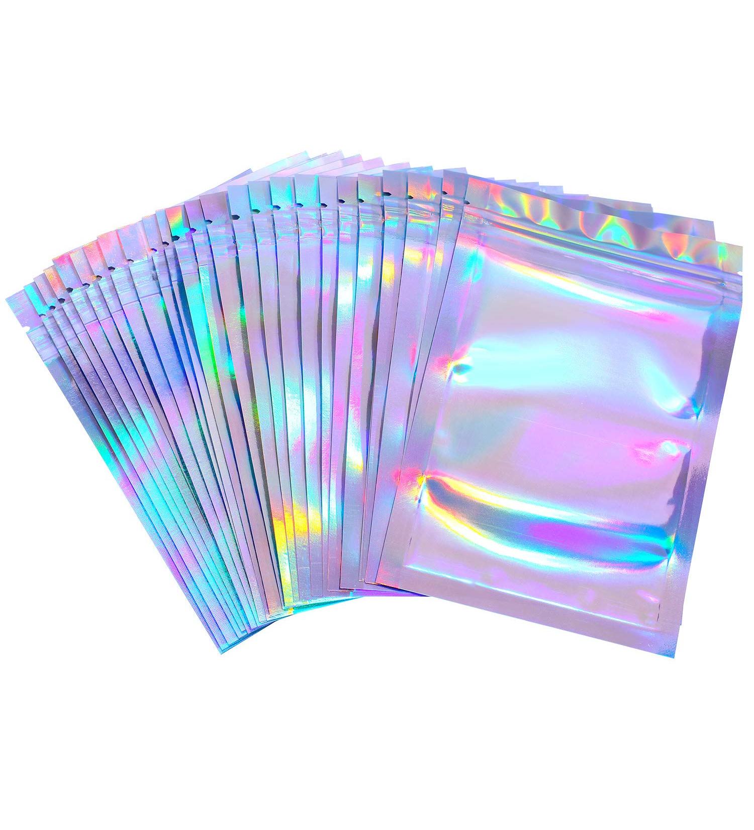 100 Pack 3x4 Inch Smell Proof Holographic Storage Bags for Food - Holographic Color - Buy Online on GoSupps.com