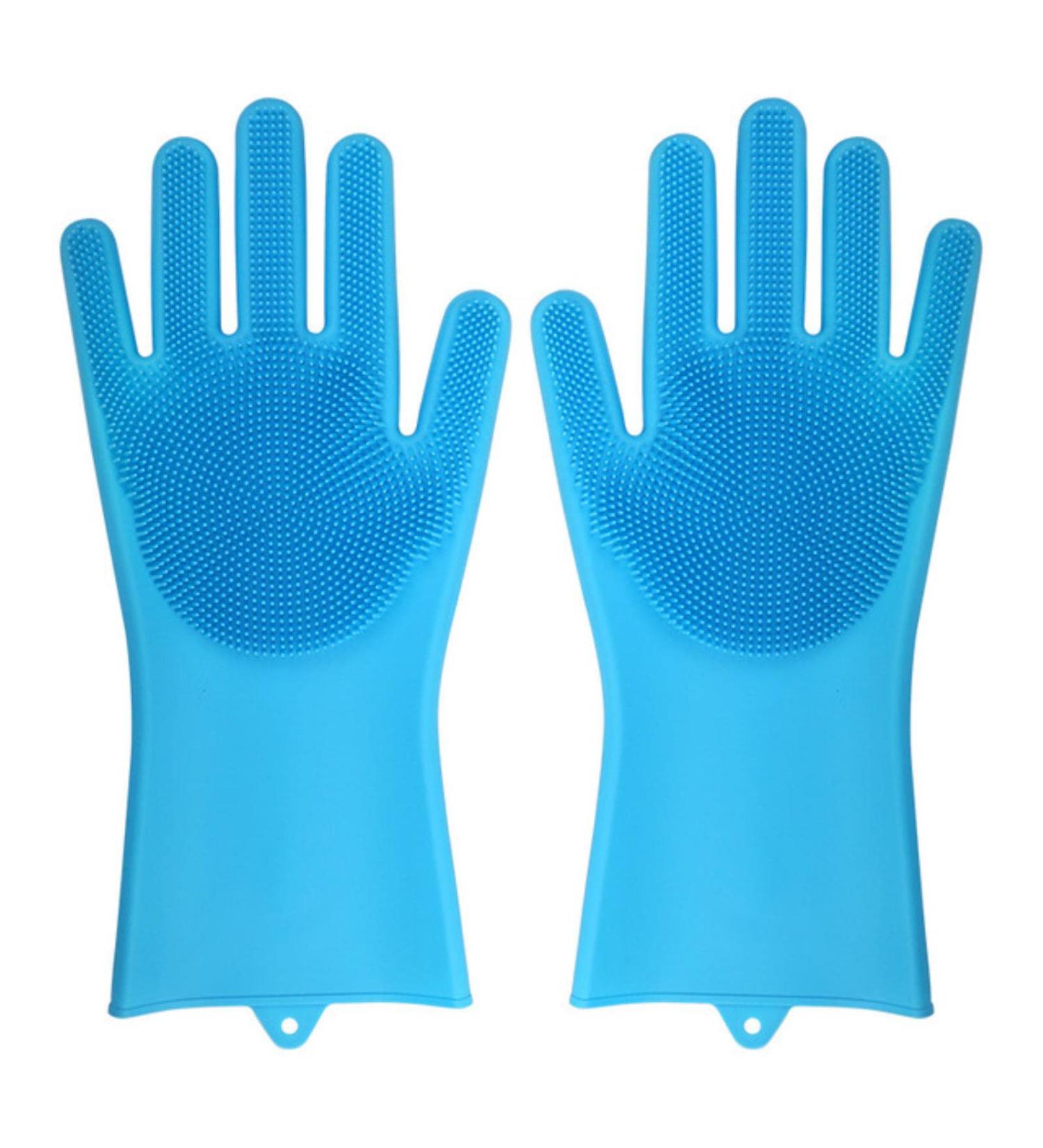 YUANstore Dishwashing Cleaning Gloves Silicone Rubber Sponge Glove Household Scrubber Kitchen Clean Tools Dropshipping Kitchen - Buy Online on GoSupps.com