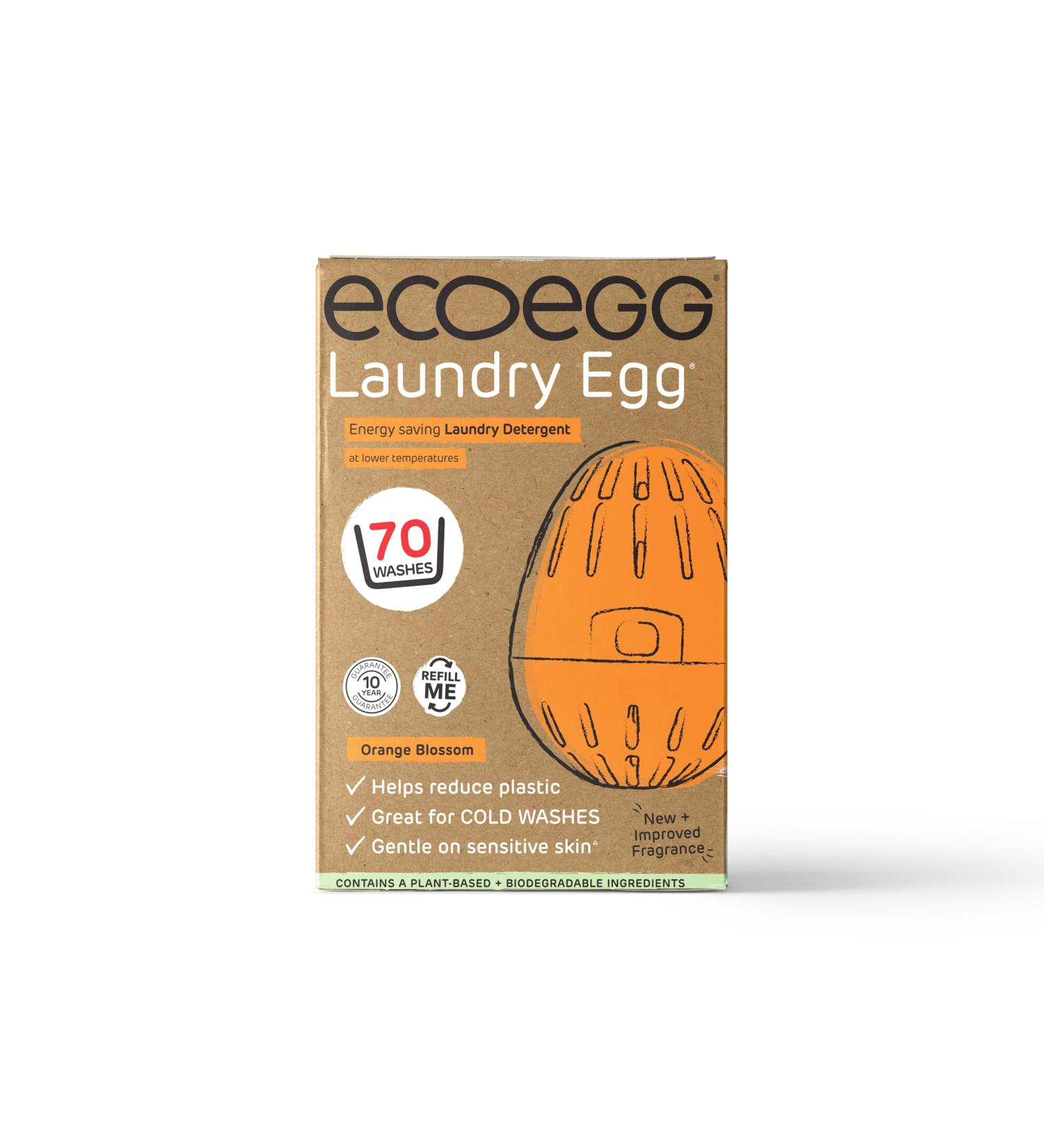 Ecoegg Laundry Egg - Orange Blossom | Non-Bio Detergent Replacement for Sensitive Skin | Phosphate & Bleach-Free | 70 Washes - Buy Online on GoSupps.com