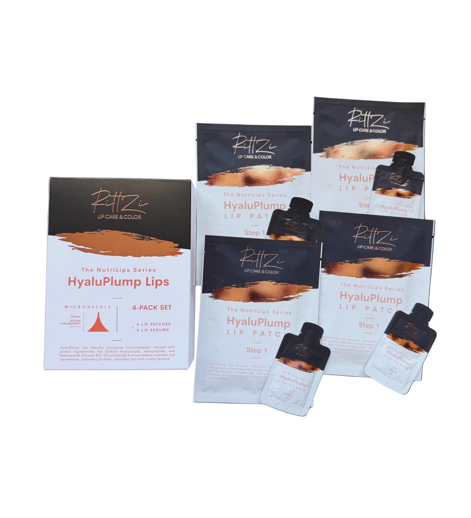 RITTZI HyaluPlump Lips 4-PACK SET Innovative Two-Step Lip Care System for Hydrated Plump Lips Featuring Sodium Hyaluronate Peptides and Niacinamide - Buy Online on GoSupps.com