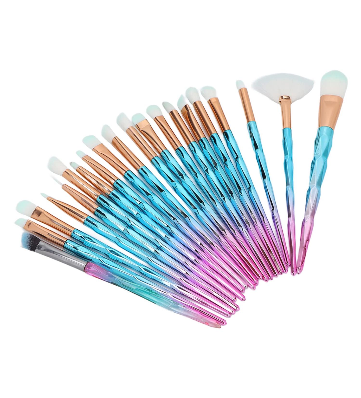 20-Piece Professional Makeup Brushes Set - Portable Soft Fiber Cosmetic Brush Kit for Face & Eyes - Buy Online on GoSupps.com