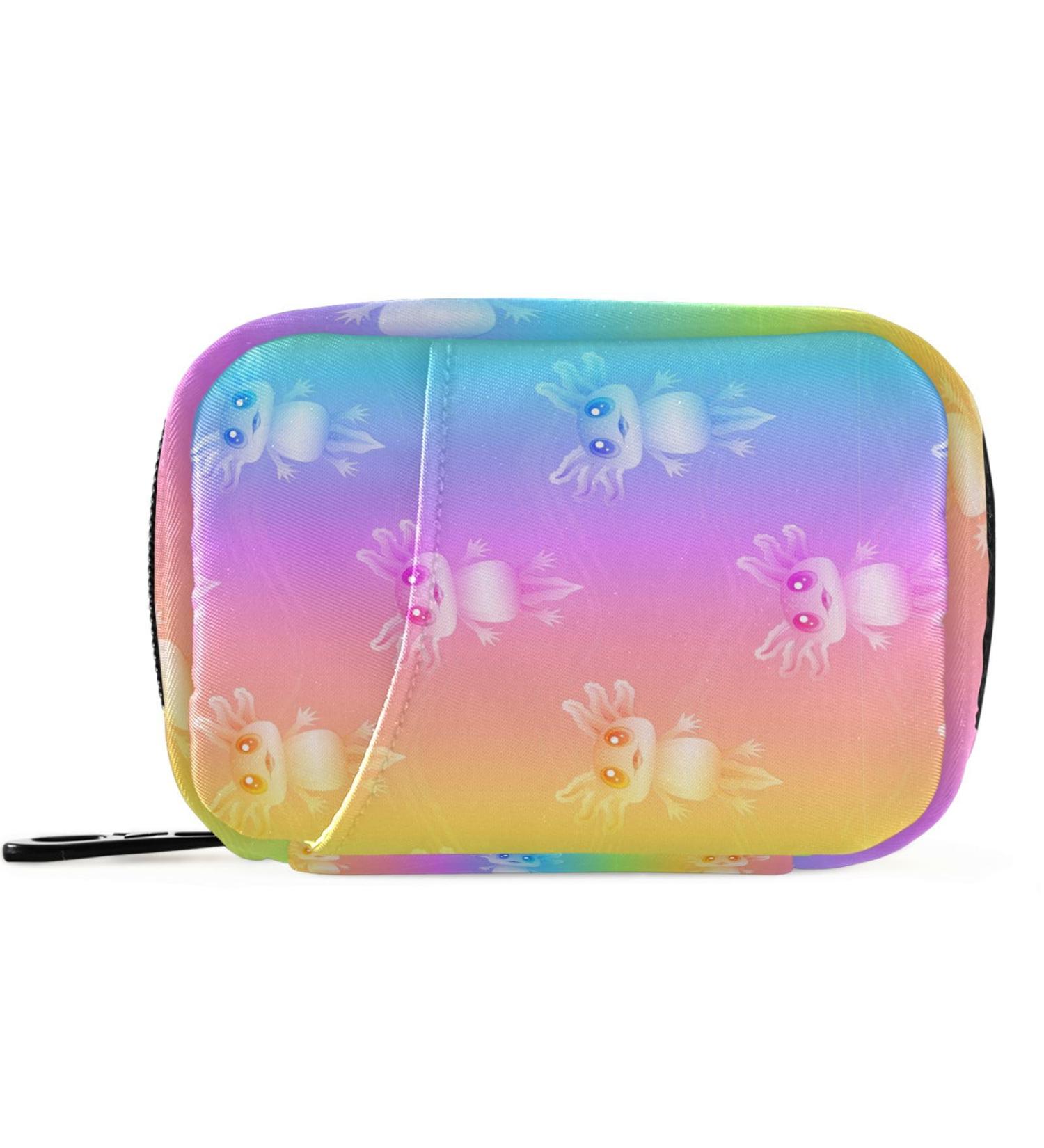 Pfrewn 7-Day Rainbow Axolotl Pill Organizer Case - Portable Travel Pill Box & Zipper Pouch for Vitamins & Supplements - Buy Online on GoSupps.com