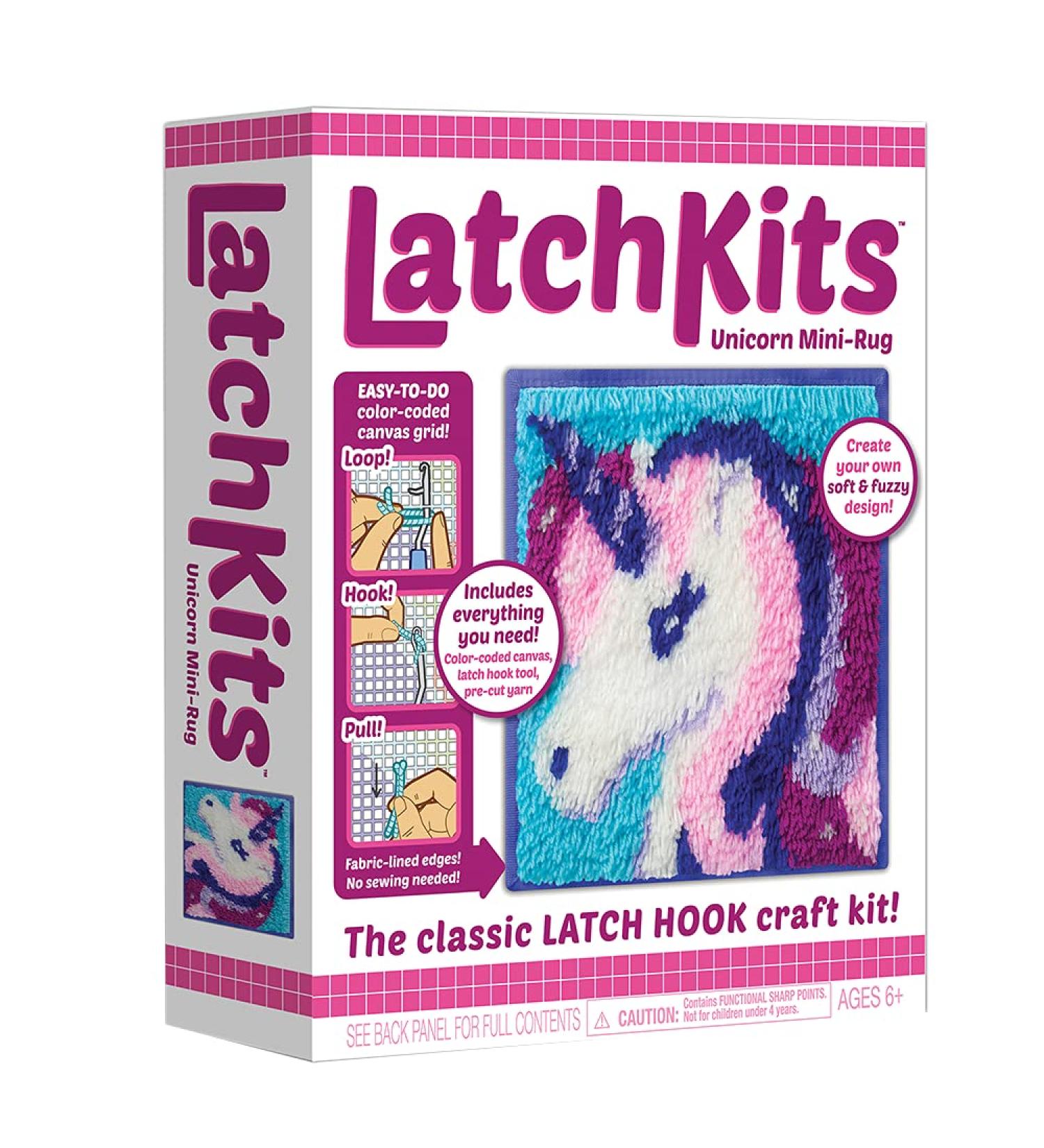 LatchKits Unicorn Latch Hook Kit - Easy-to-Learn Craft Project for Ages 6+ | No Sewing or Cutting Required - Buy Online on GoSupps.com