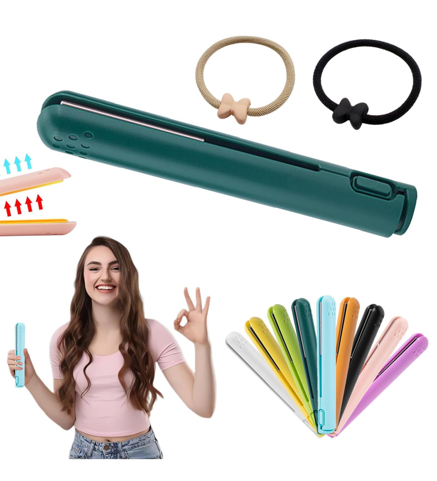 Mini Dual-purpose Curling Iron Upgrade 2-in-1 USB Hair Straightener Curling Iron Ceramic Mini Hair Curler Travel Curling Iron USB Rechargeable Curling Wand (D) - Buy Online on GoSupps.com