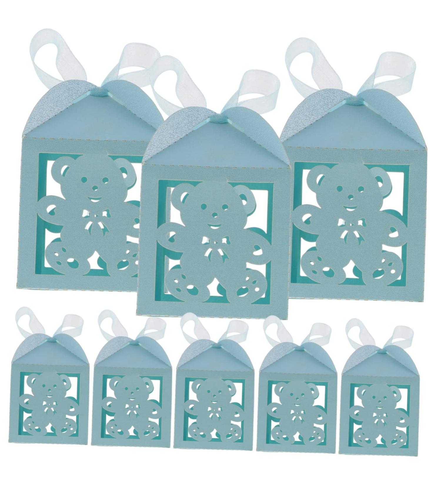 HOMSFOU 50pcs wedding box Soap paper candy basket candy Box holiday candy gifts bride chocolate hollow out macaron box Shenzhen gift cake box hollow Bear candy gift case - Buy Online on GoSupps.com