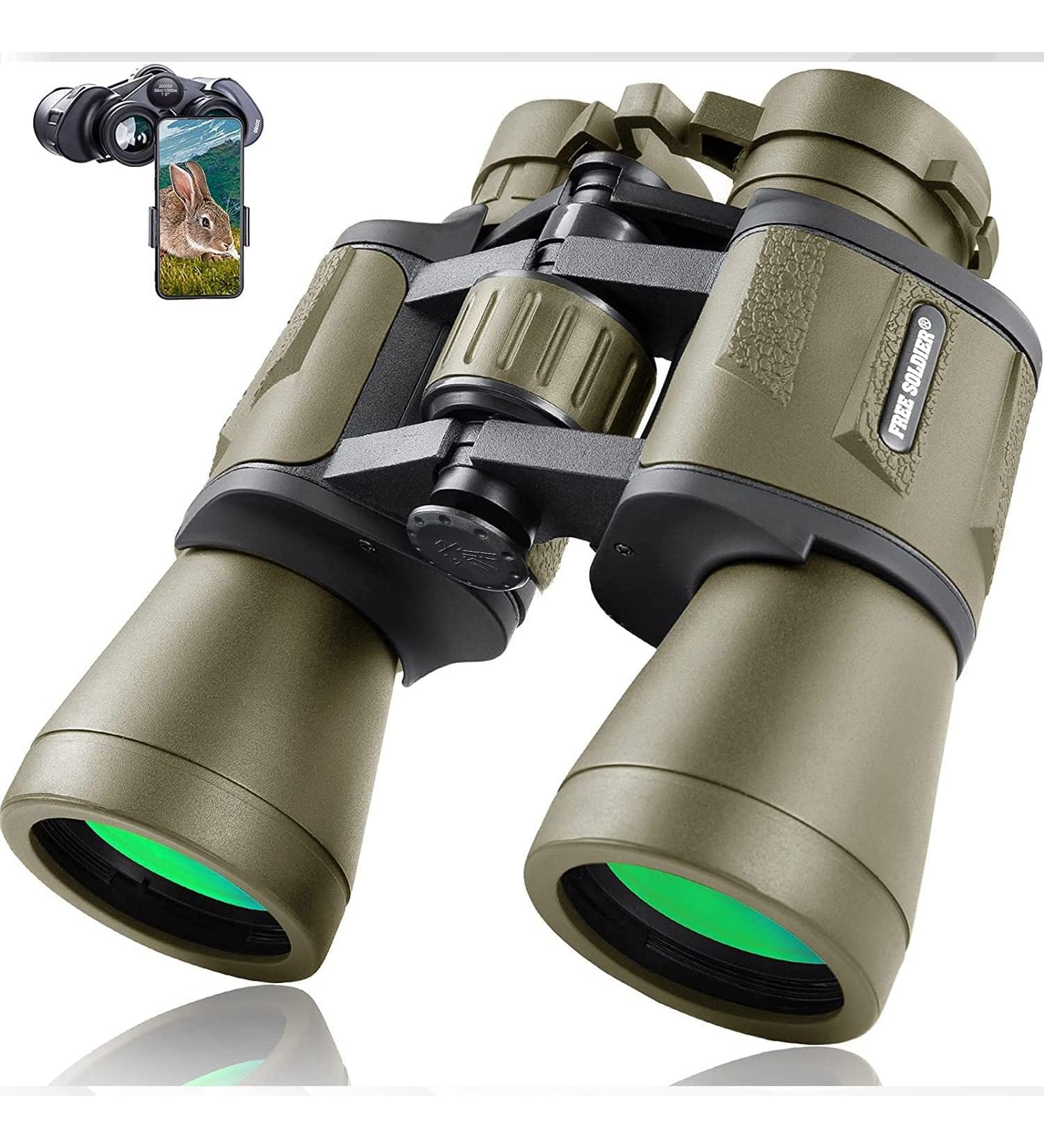 20x50 Military Binoculars with Smartphone Adapter - Waterproof Tactical Binoculars for Bird Watching, Hunting, Hiking - BAK4 Prism FMC Lens - Mud - Buy Online on GoSupps.com