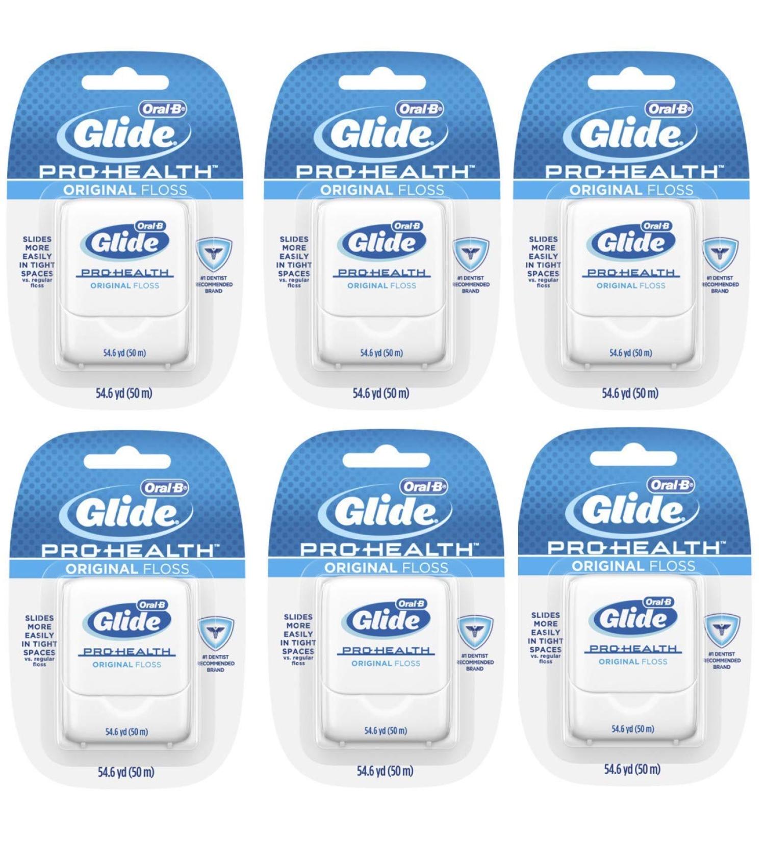 Oral-B Glide Pro-Health Original Dental Floss 50m - Pack of 6 - Buy Online on GoSupps.com