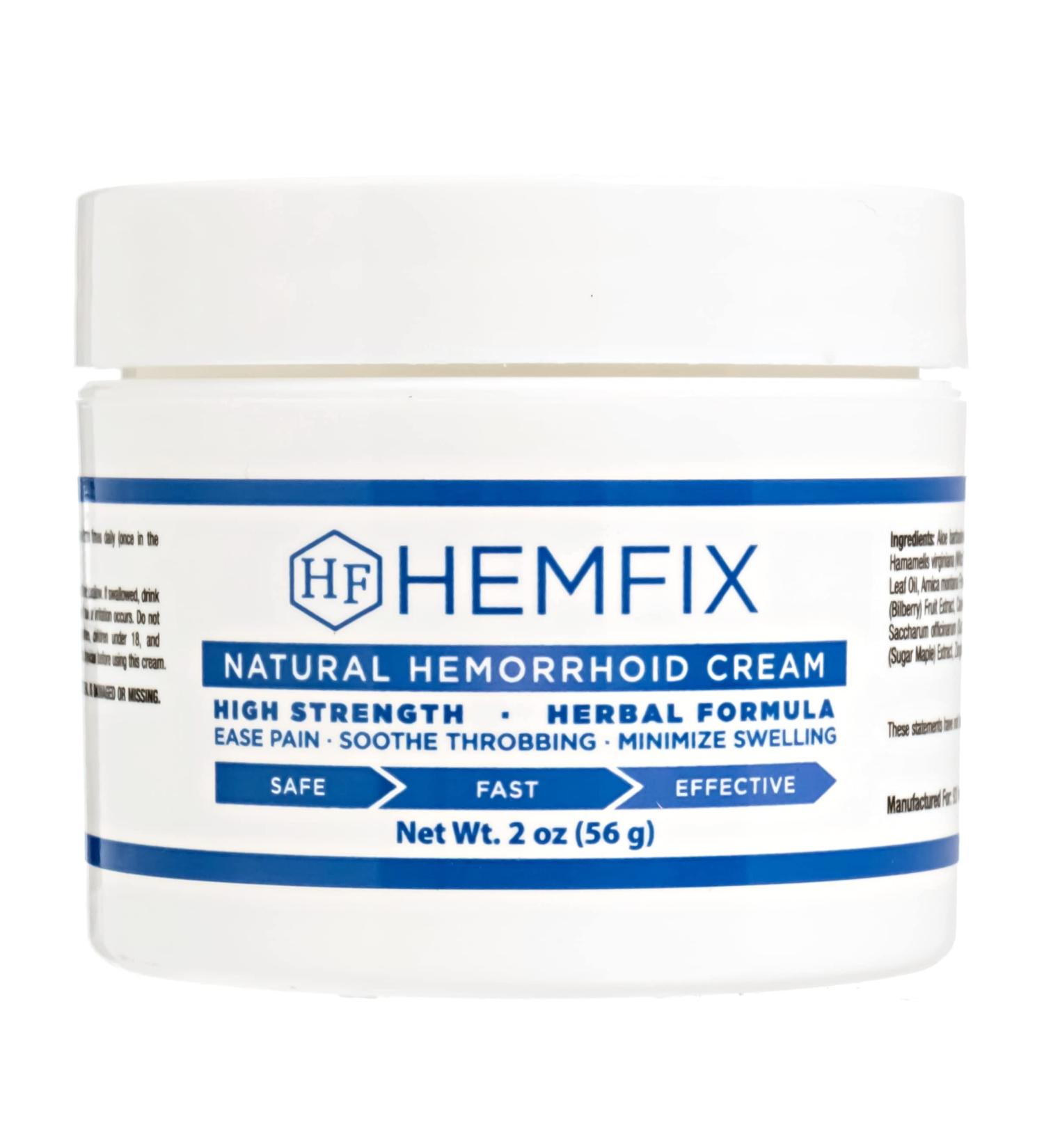 Hemfix Cream - USA Made Maximum Strength Fast Pain Relief for Damaged Skin Tissue - Reduce Swelling & Itching - 2oz - Buy Online on GoSupps.com
