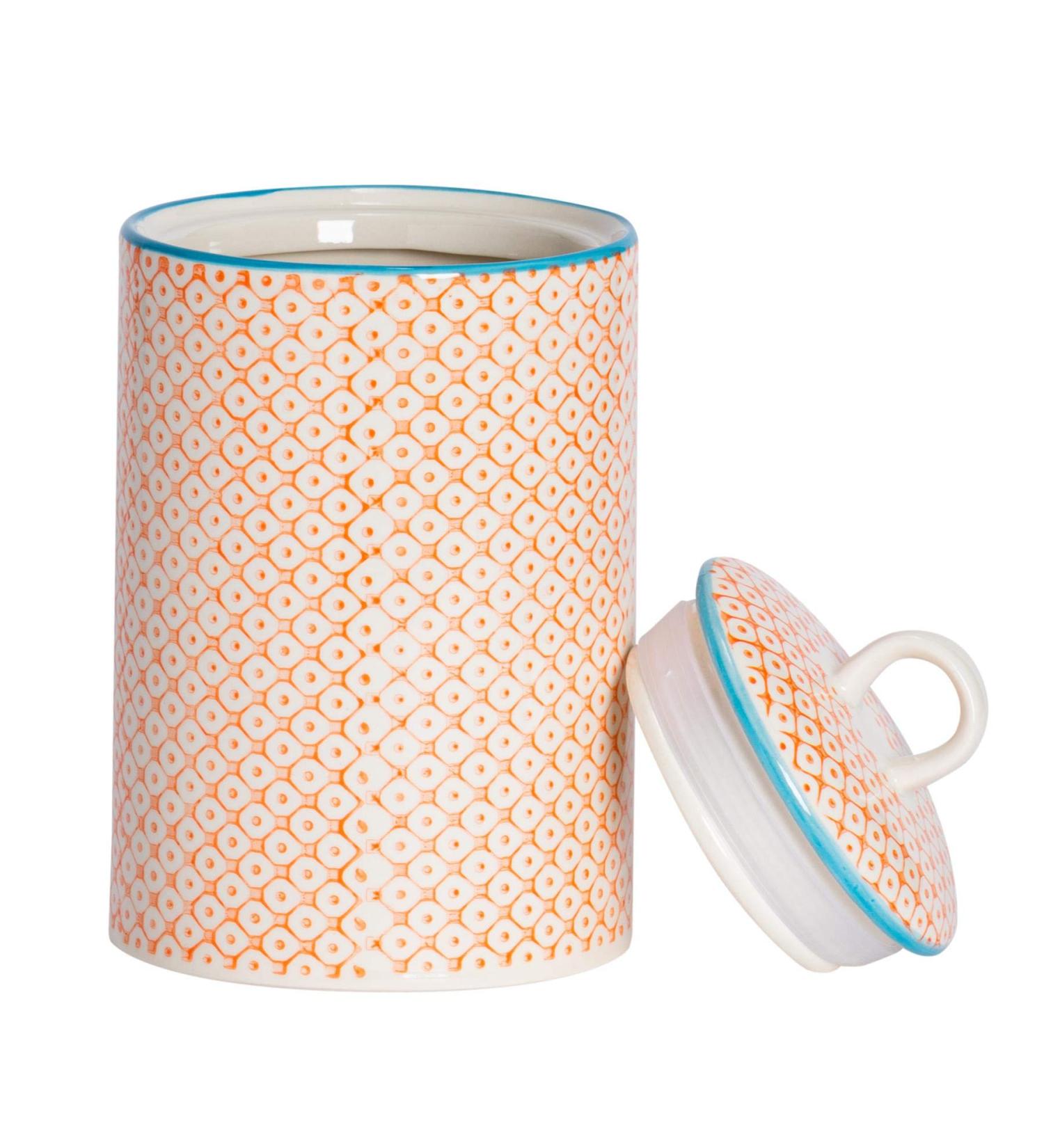 Nicola Spring Hand Printed Utensil Holder - 1L - Orange | Stylish Kitchen Storage | International Shipping Available - Buy Online on GoSupps.com